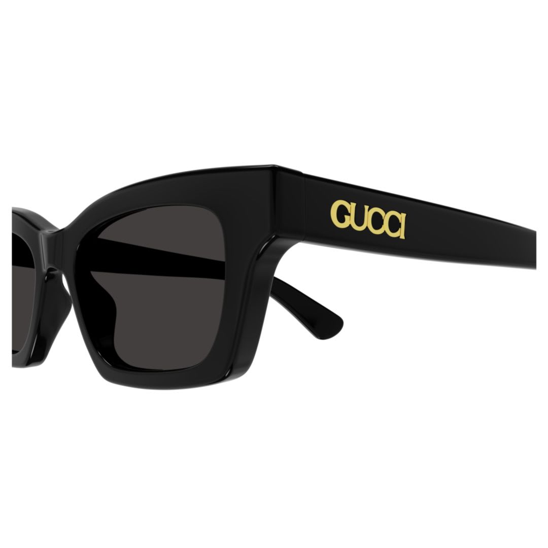 Gucci Logo Rectangular Cat-eye Sunglasses In Black