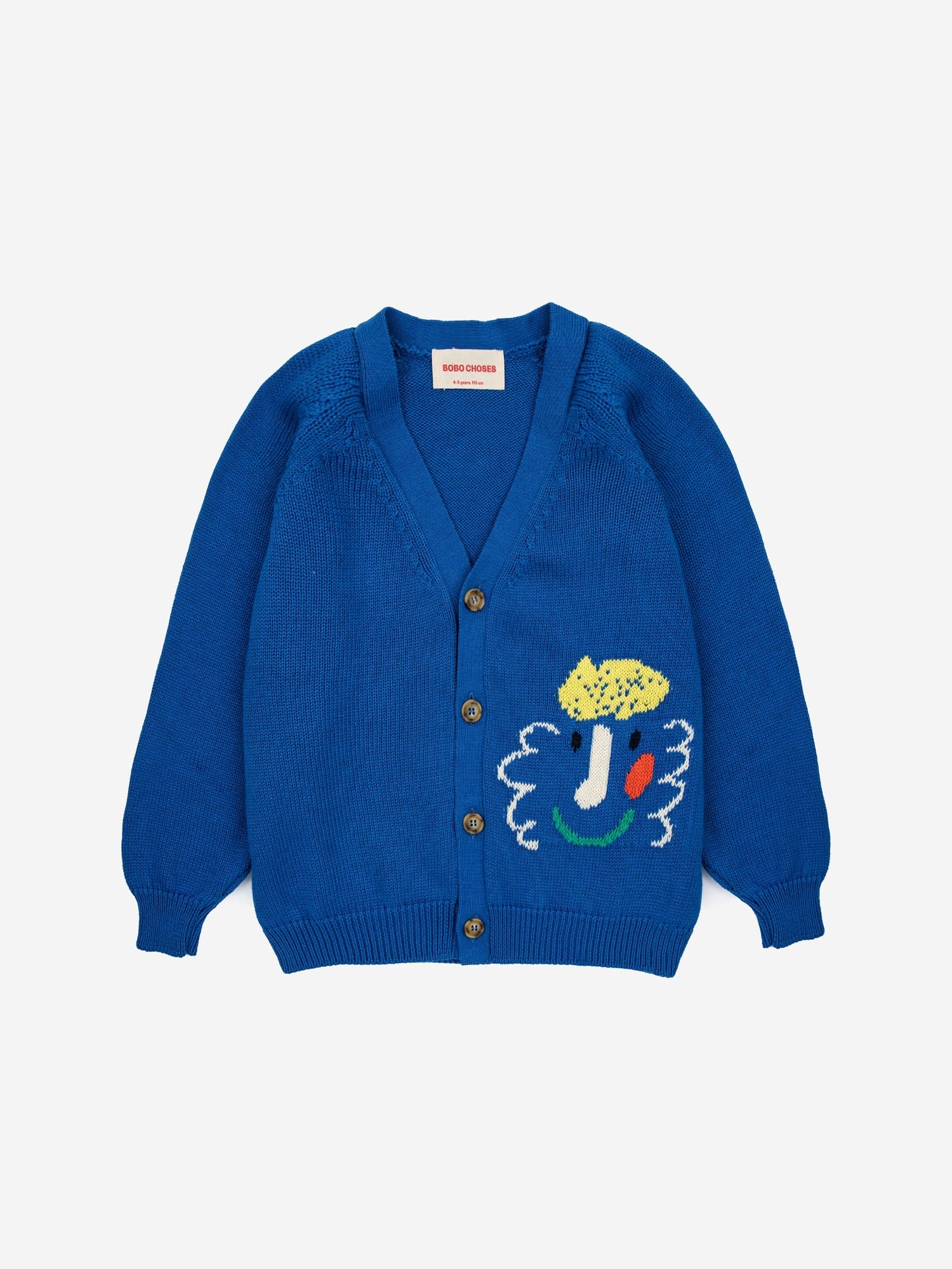 Bobo Choses Blue Cardigan For Kids With Embroidered Pattern