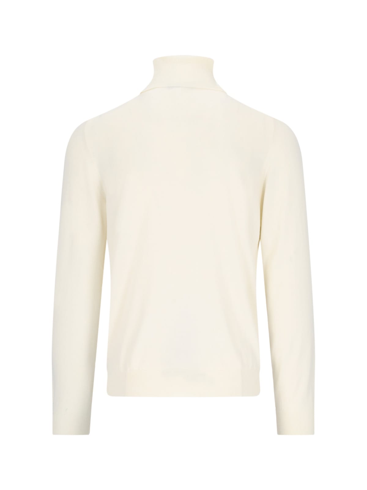 Shop Zanone Classic Turtleneck In Crema