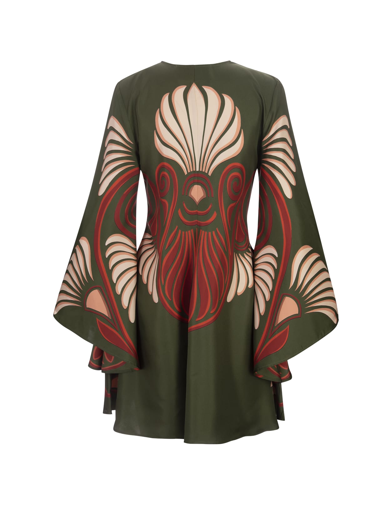 Shop La Doublej Mini Magnifico Dress In Dragonflower Placée Multicolor In Silk Twill In Green