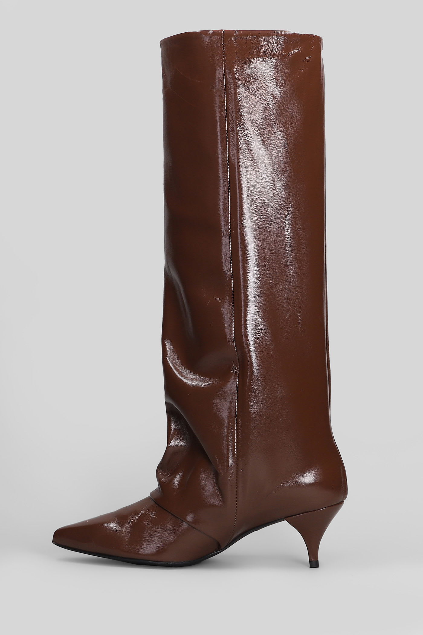 Alchimia High Heels Boots In Leather Color Leather In Brown