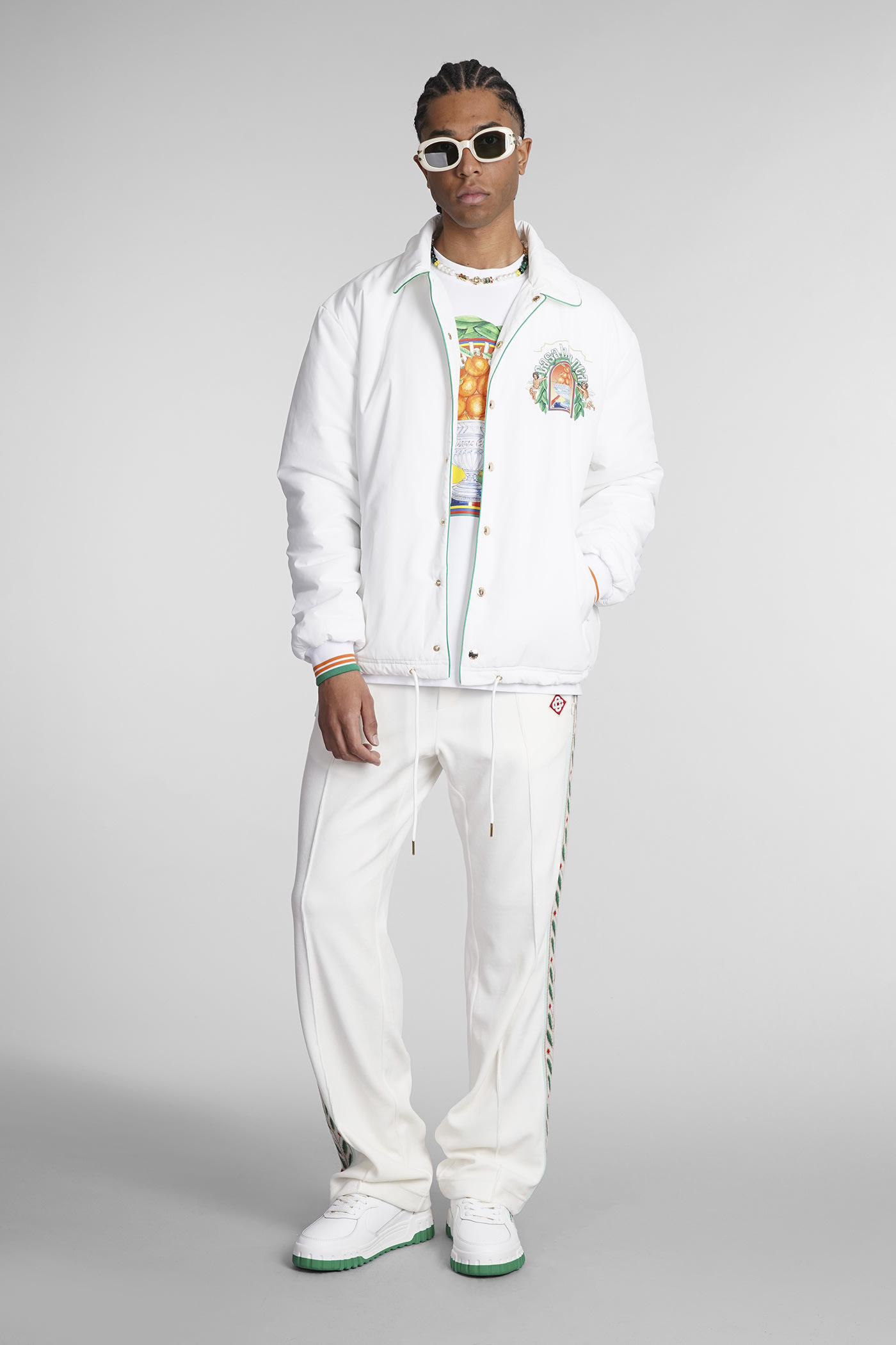 Shop Casablanca Casual Jacket In White Polyester