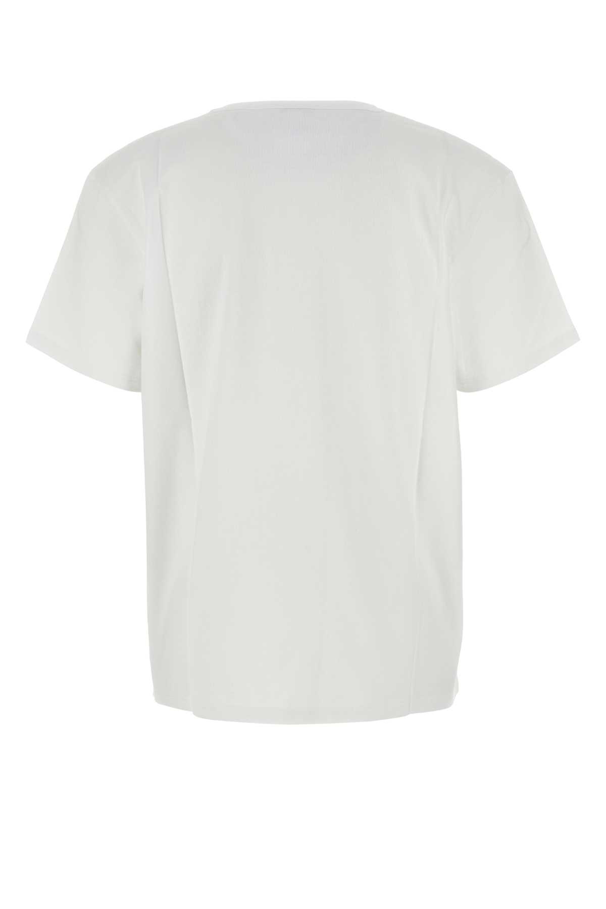 Shop Alexander Mcqueen White Cotton T-shirt In Opticalwhite