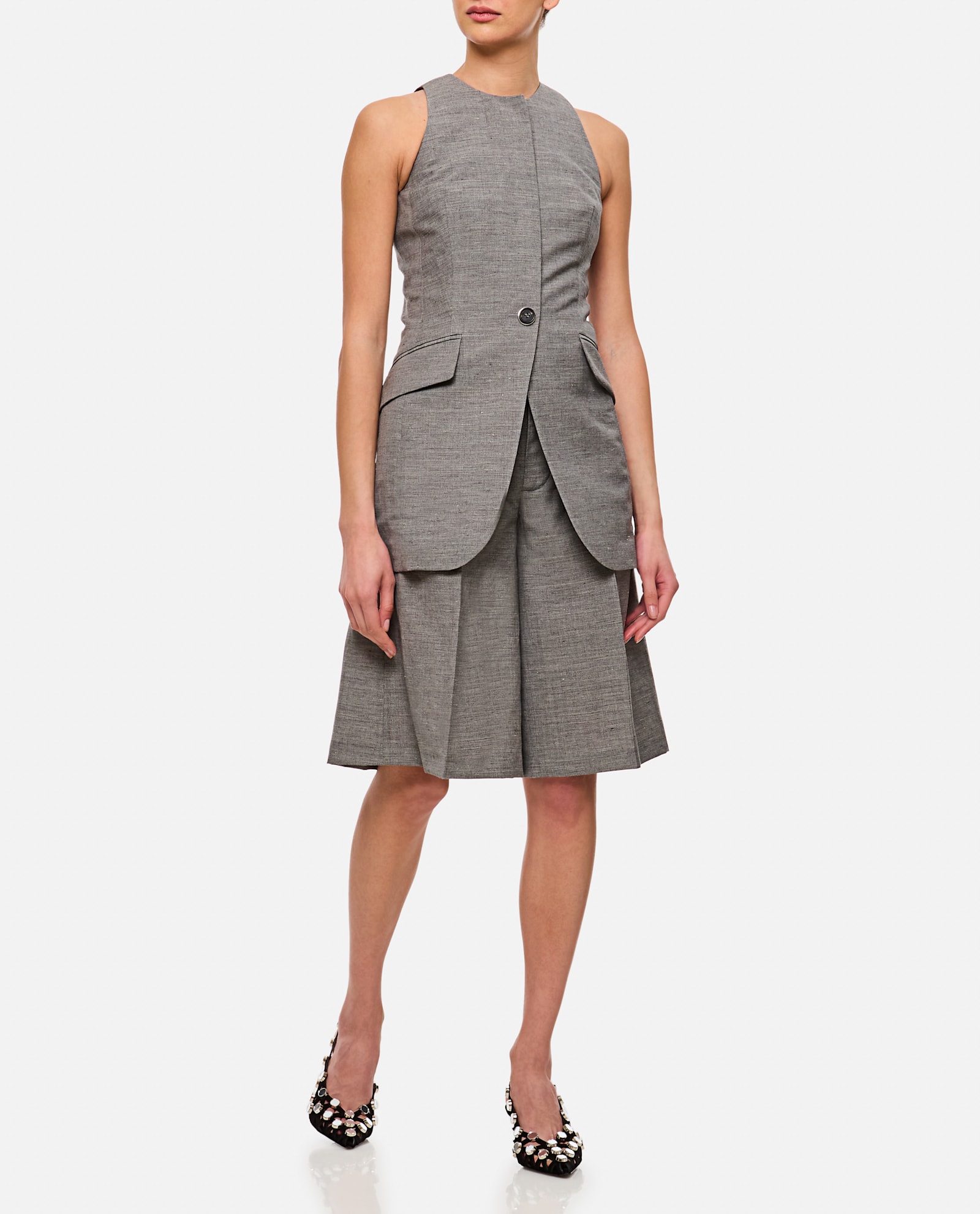 Durazzi Milano Tailored Waistcoat In Grey