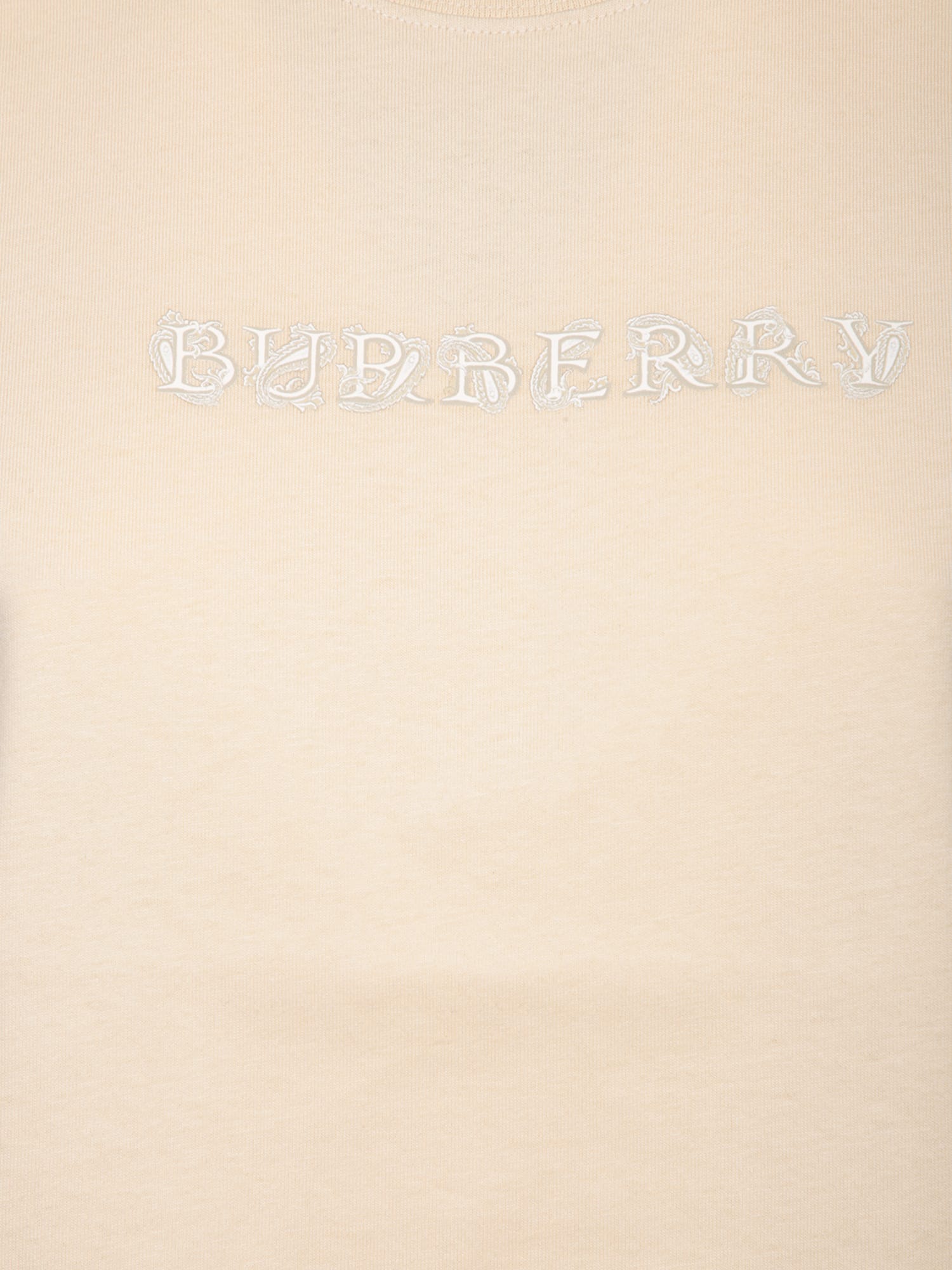 Shop Burberry Logo Beige Cotton T-shirt