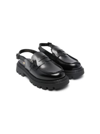 Gallucci Kids' Loafers With Back Strap In Black