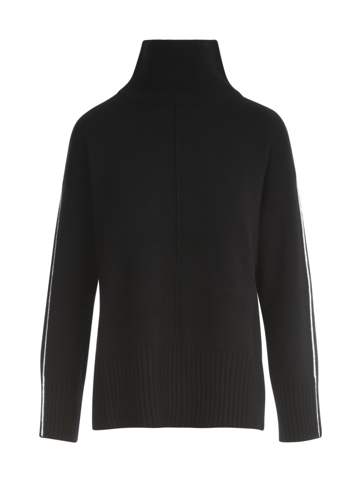 Antonelli Oversized High Neck Sweater W/slits And Stripes