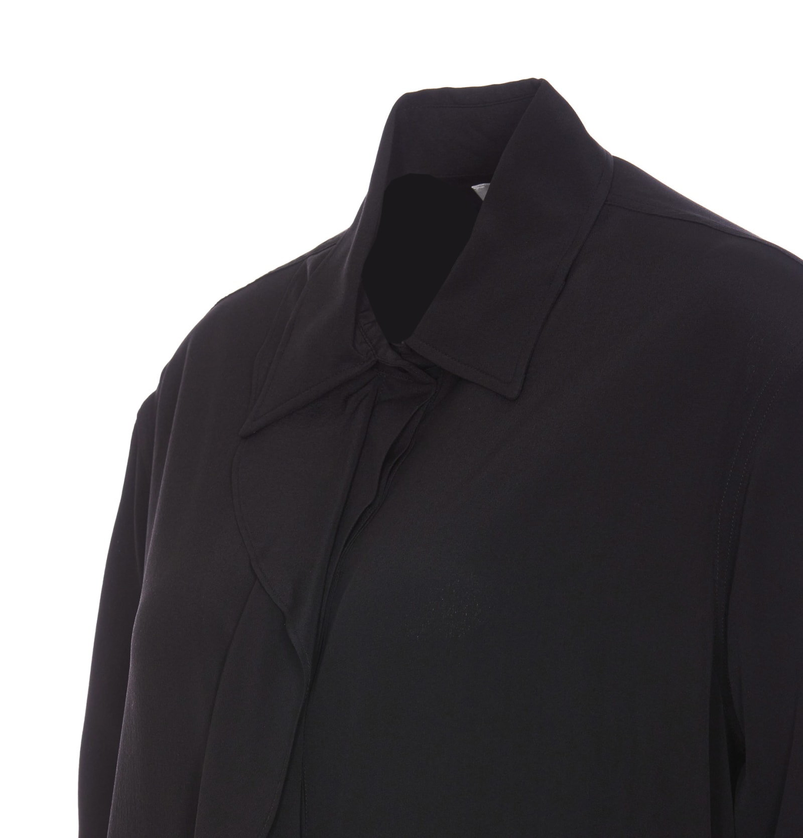 Shop Victoria Beckham Asymmetric Ruffle Shirt In Black