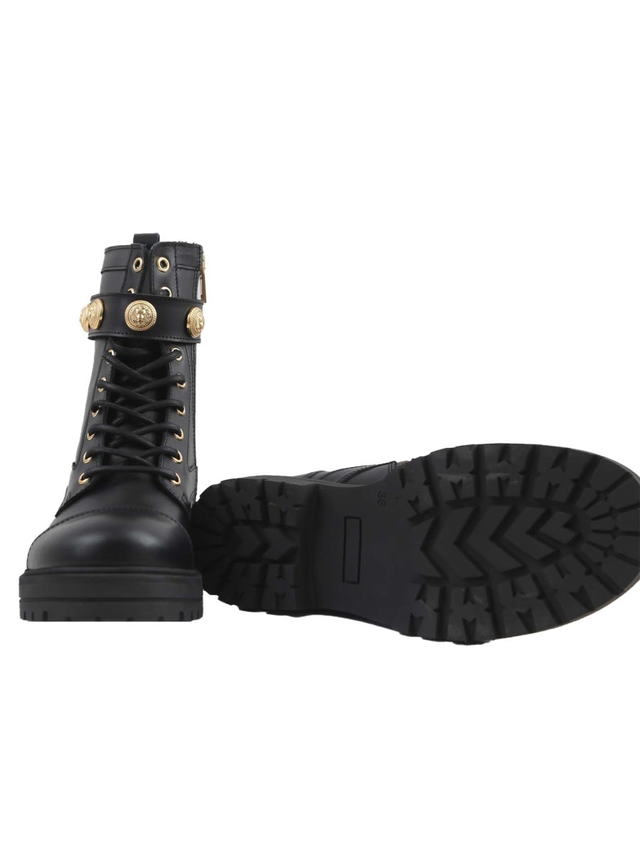 Balmain Medallion Strap Boots In Black