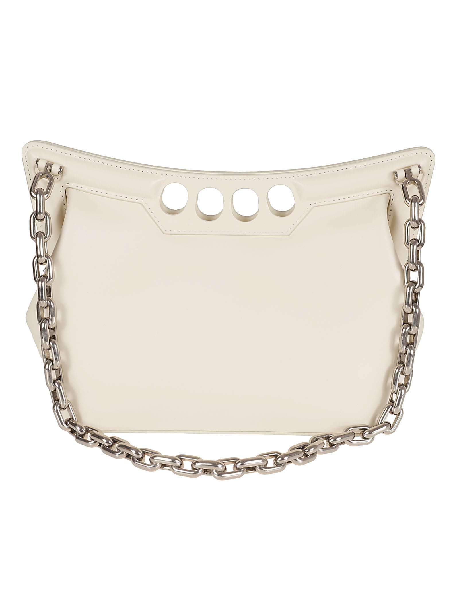 Shop Alexander Mcqueen The Small Peak Tote In Soft Ivory