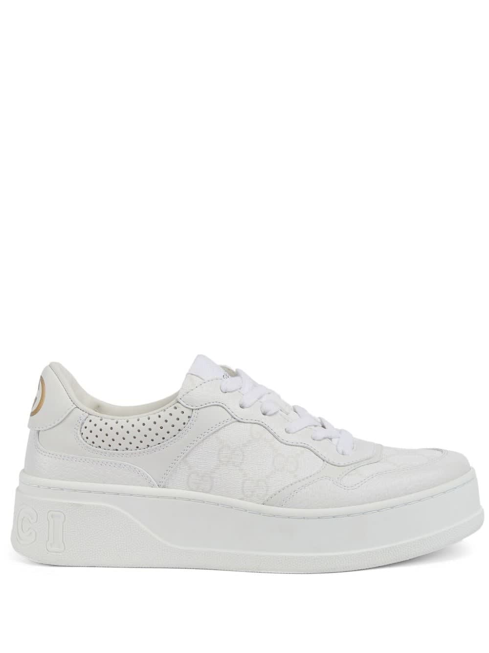 Gucci Chunky B Leather Sneakers In White