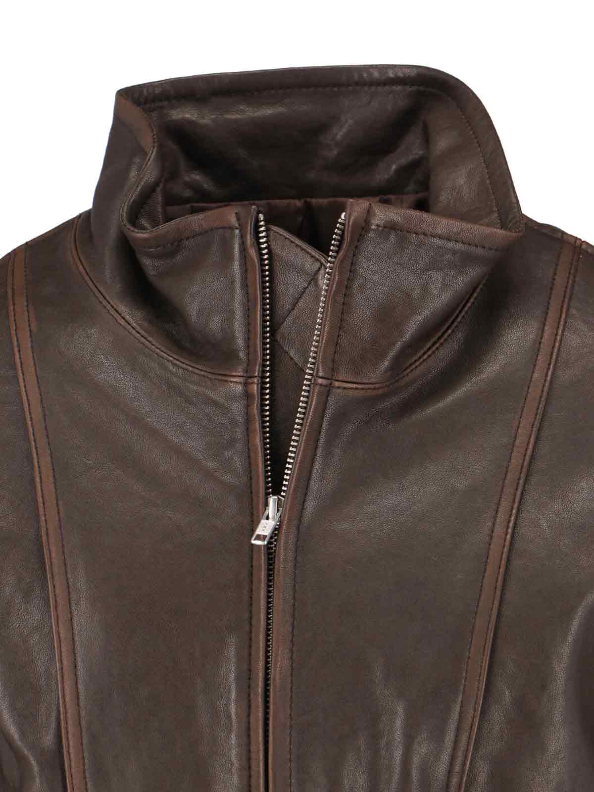 Dunst Lambs-leather Flap-pocket Jacket In Brown