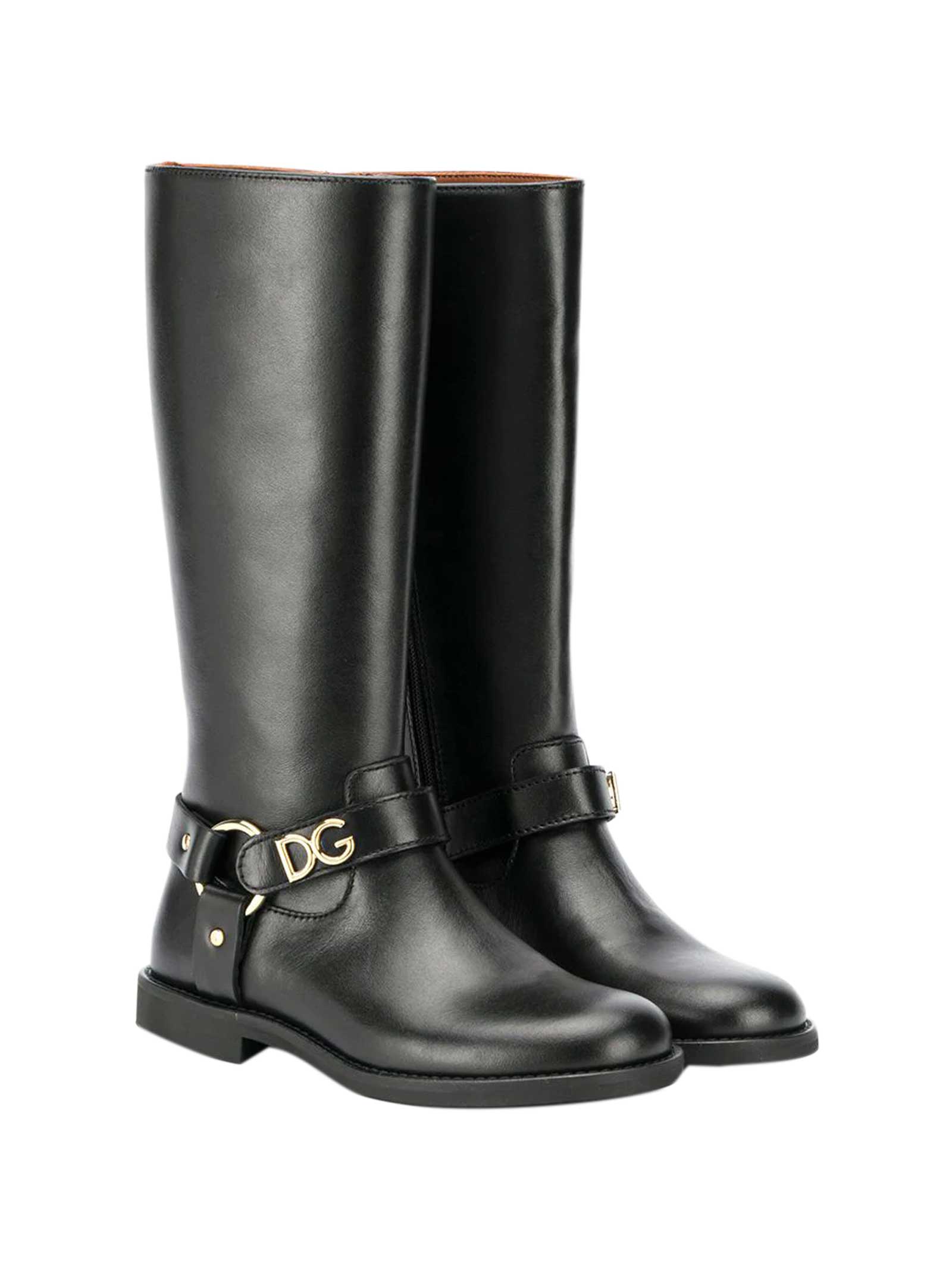 Buy Dolce & Gabbana Black Boots Dolce And Gabbana Kids online, shop Dolce & Gabbana shoes with free shipping