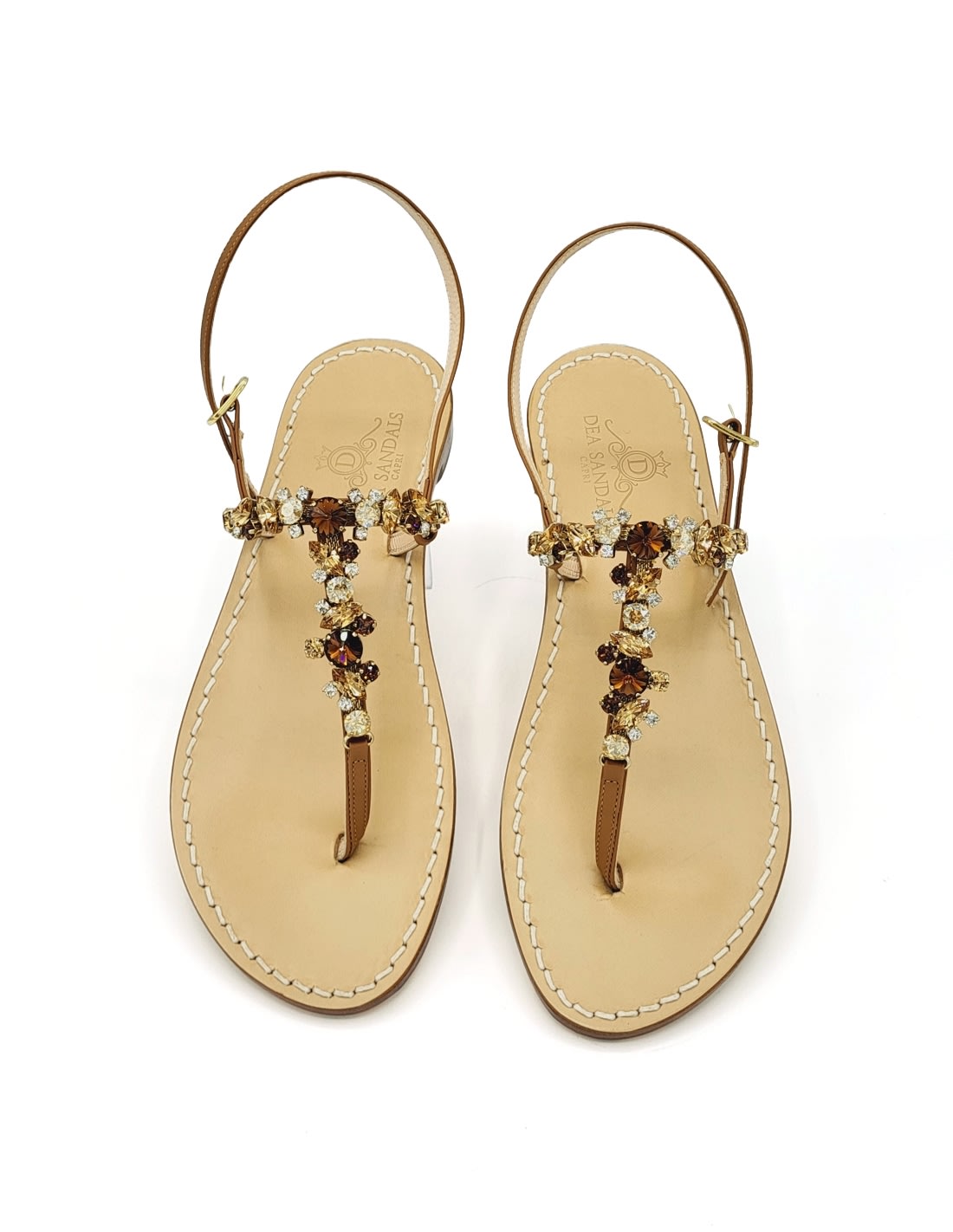 Dea Sandals Licampi Amber Jewel Sandals In Amber