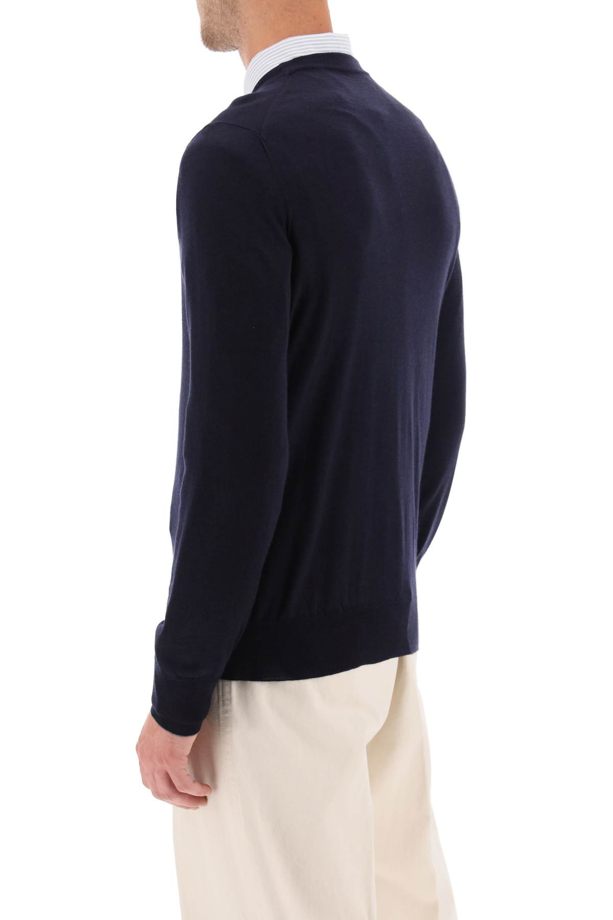Shop Brunello Cucinelli Cashmere Sweater In Navy+grigio Scuro