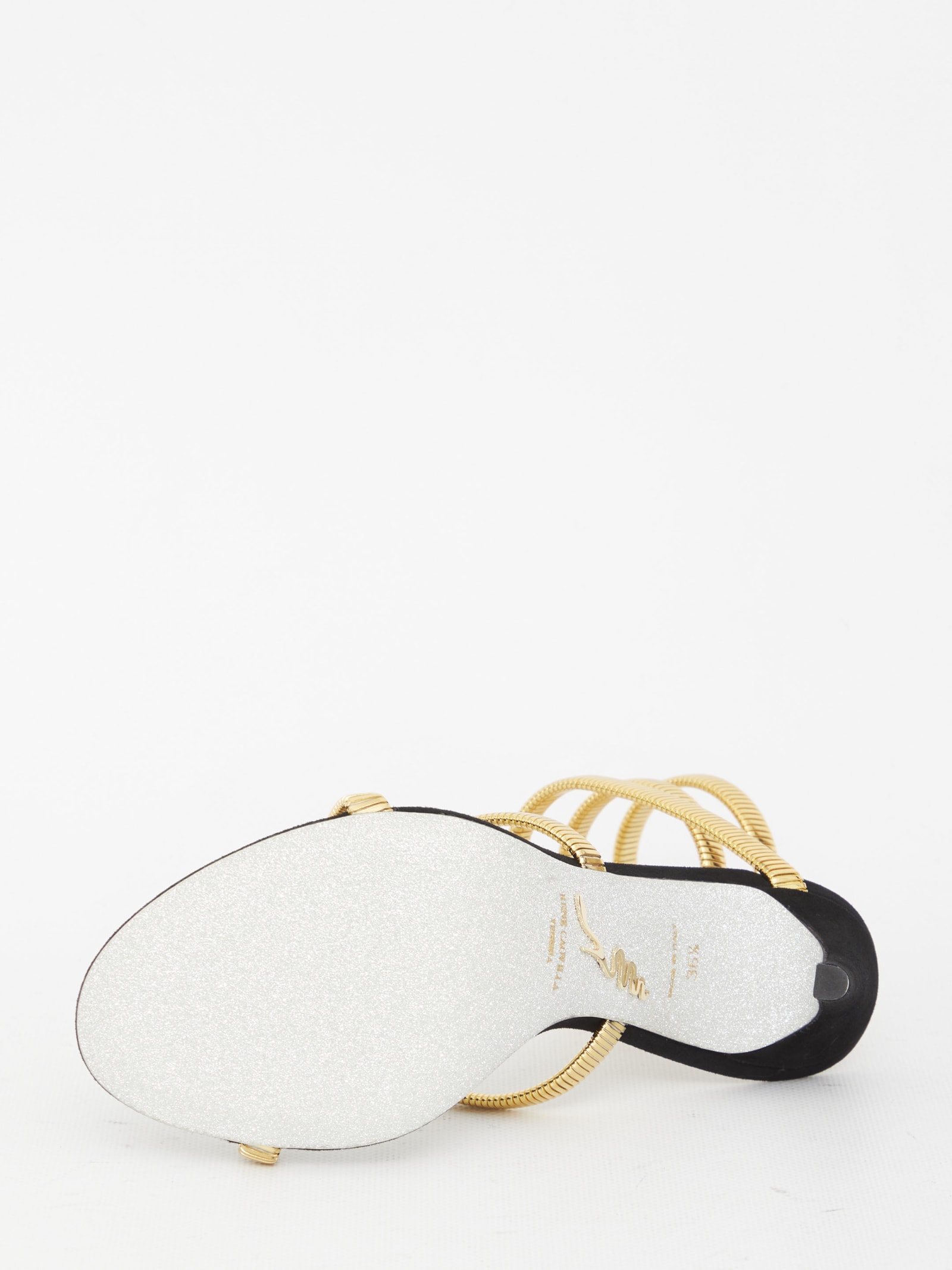 René Caovilla Rene' Caovilla Juniper Heel Sandals In Gold
