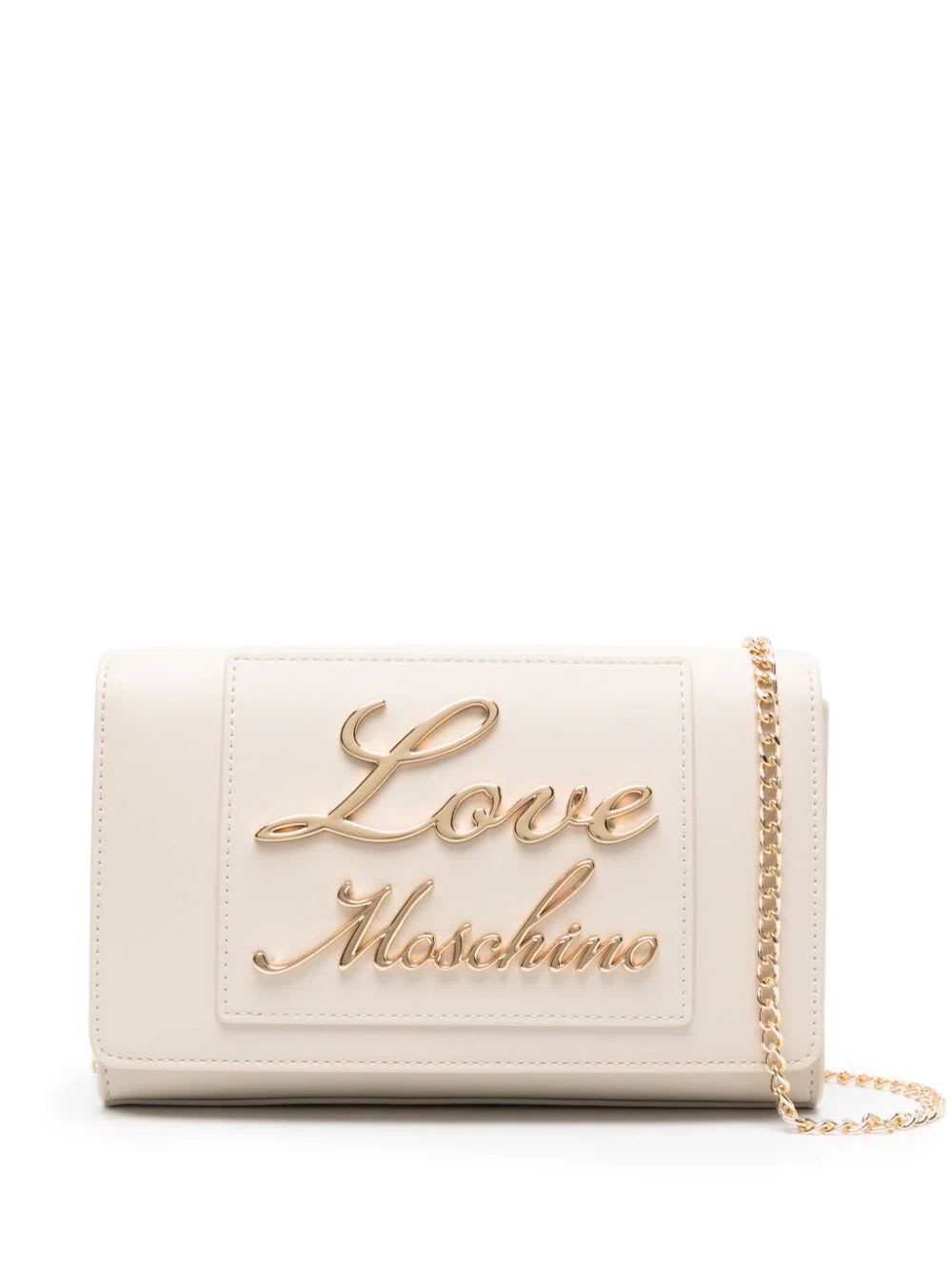 Shop Love Moschino Crossbody In Ivory