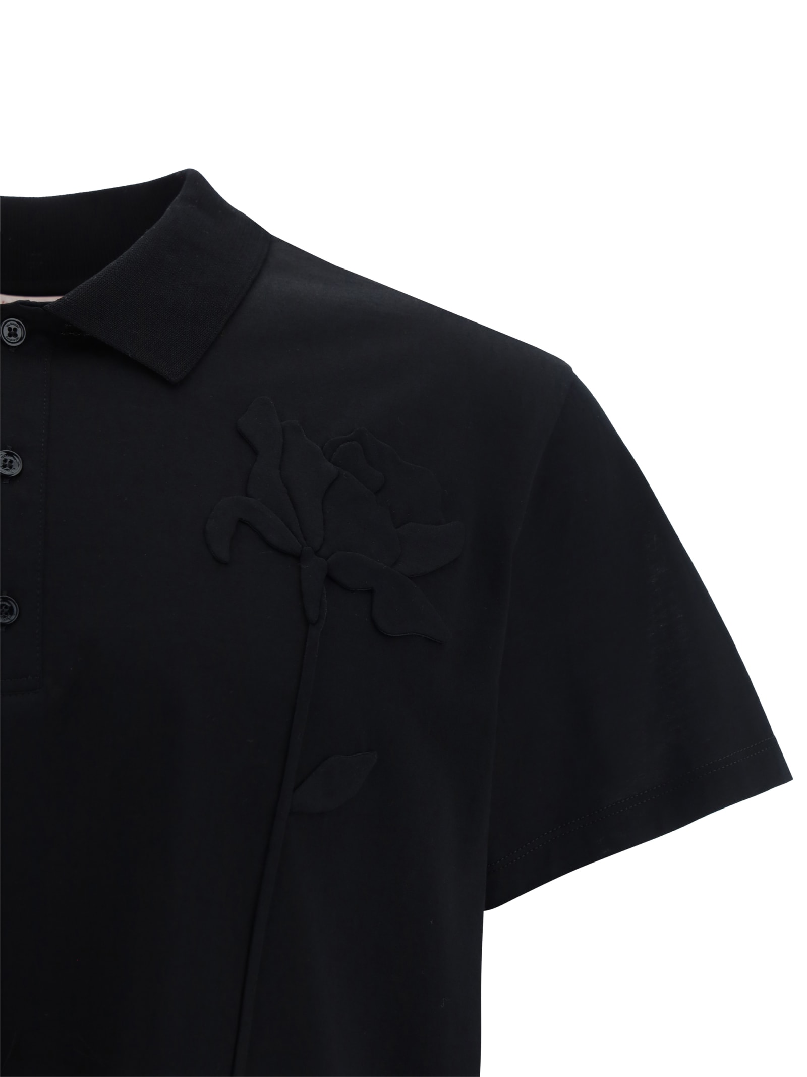 Valentino Black Toile Iconographe Polo In Nero