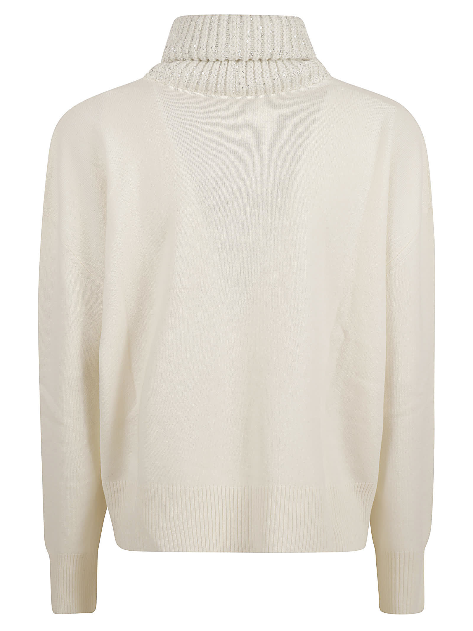 Fabiana Filippi Long-sleeved High-necked Sweater In Neutral