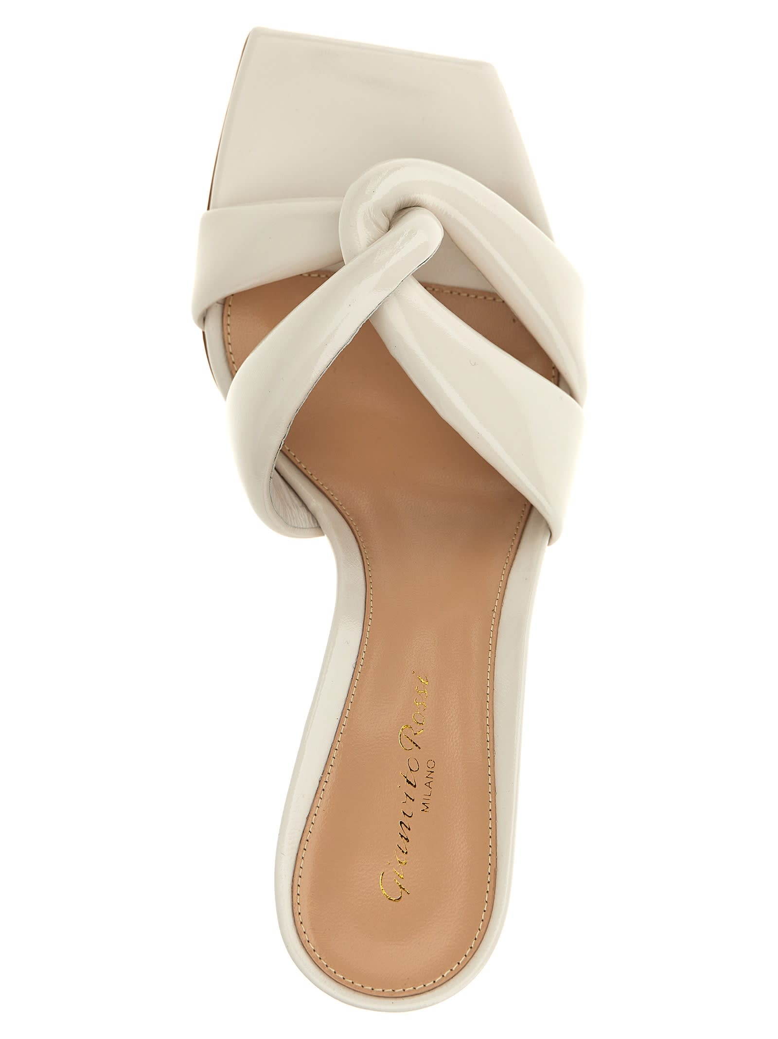 Gianvito Rossi Amour Twisted Detail Mules In White