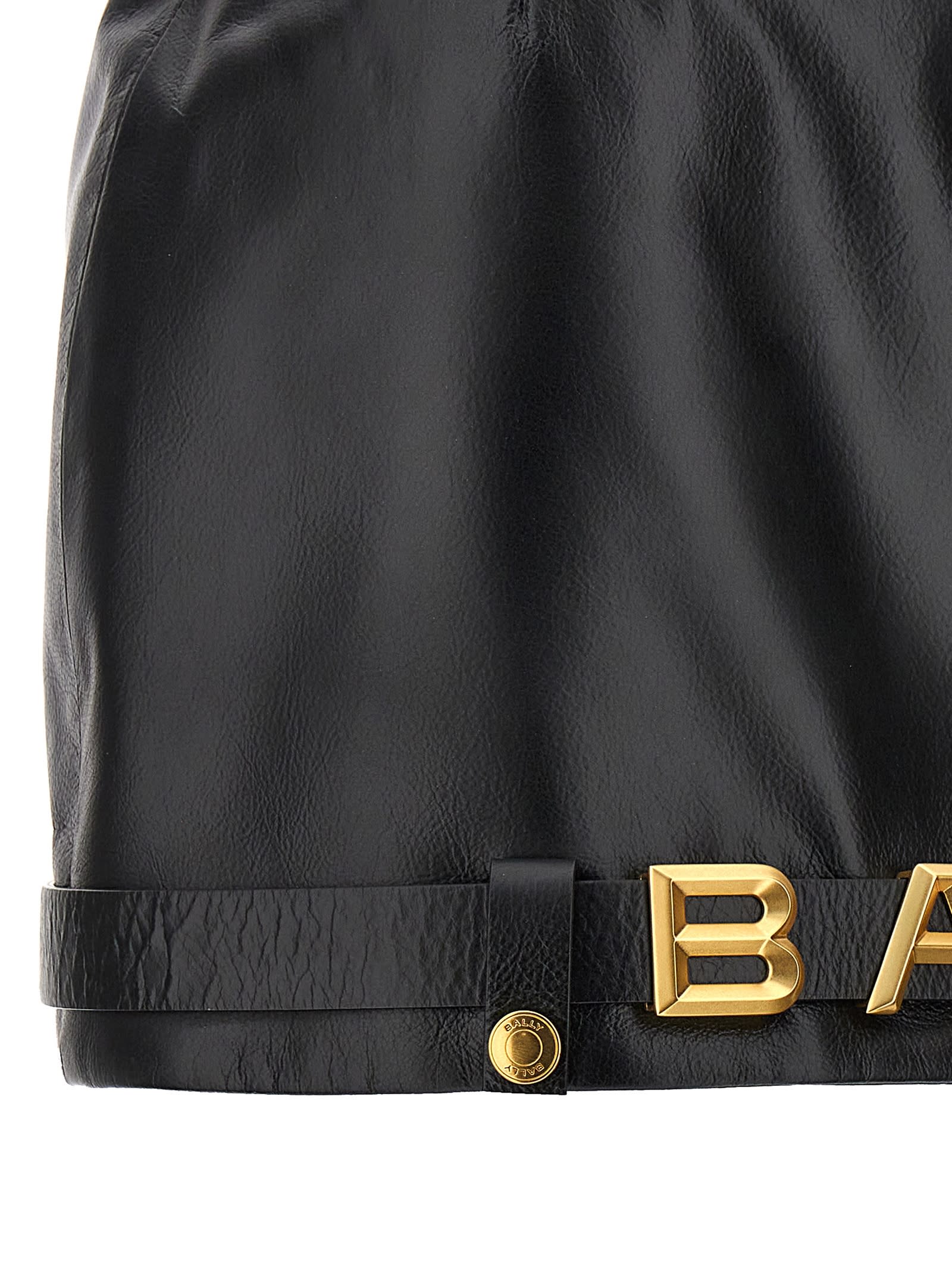Shop Bally Leather Mini Skirt In Black