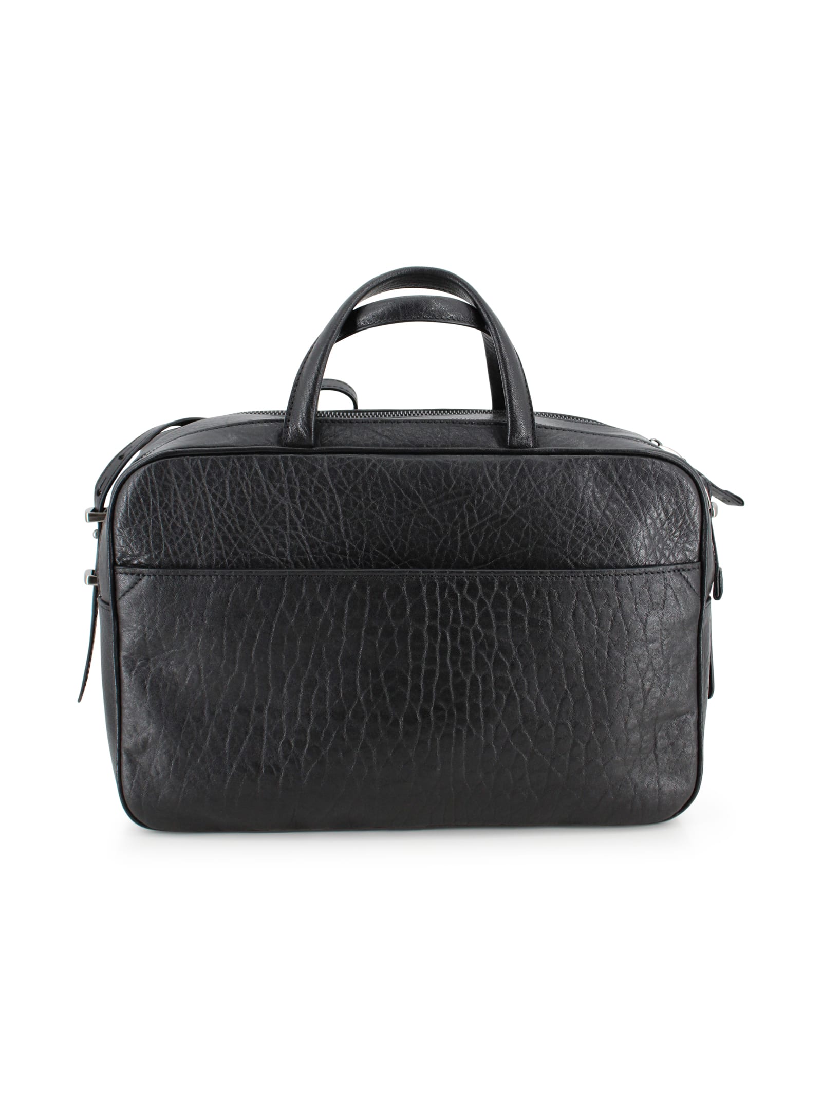 Weekend Max Mara Spacious Nappa Leather Cross-body Satchel In Black