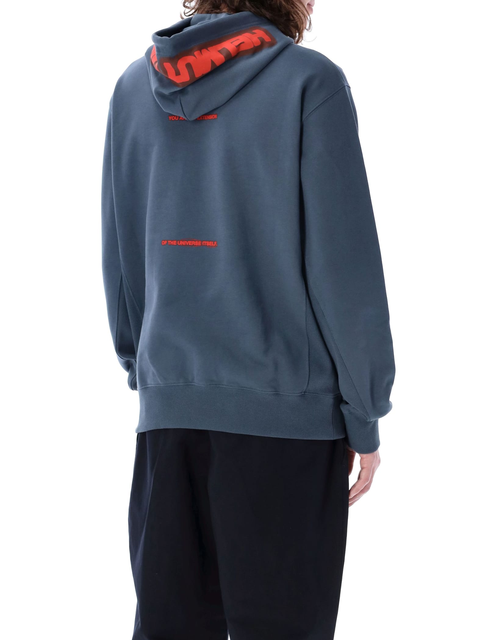 Shop Helmut Lang Printed Hoodie In Navy