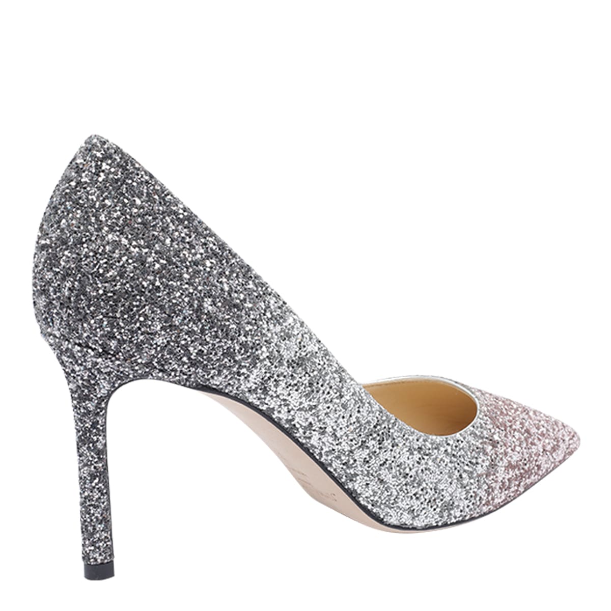 Jimmy Choo Multicolor Glitter Fabric Romy 85 Pumps In Metallic
