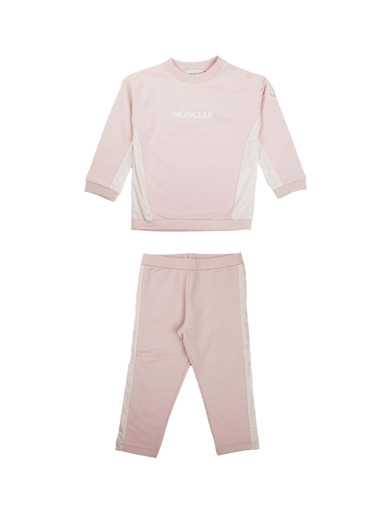 Moncler Complete Suit With Pink Crew Neck Sweatshirt