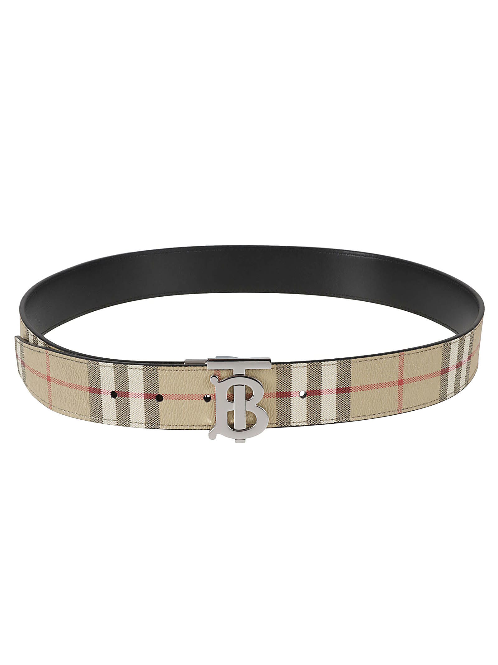 BURBERRY TB BUCKLED CHECK BELT