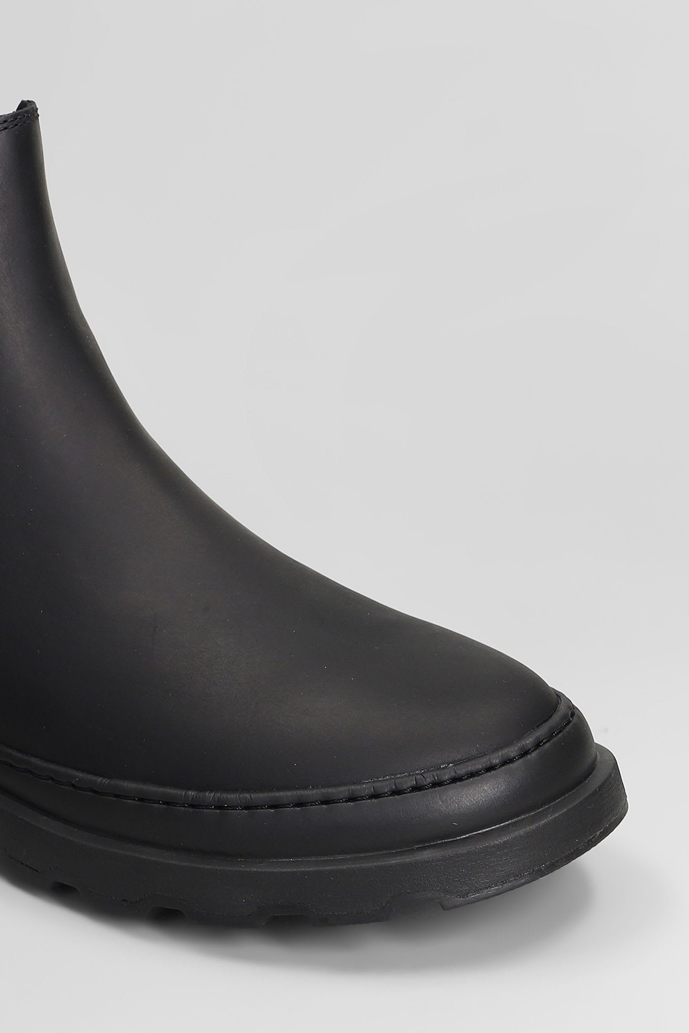 Camper Brutus Ankle Boots In Black Leather In Multi