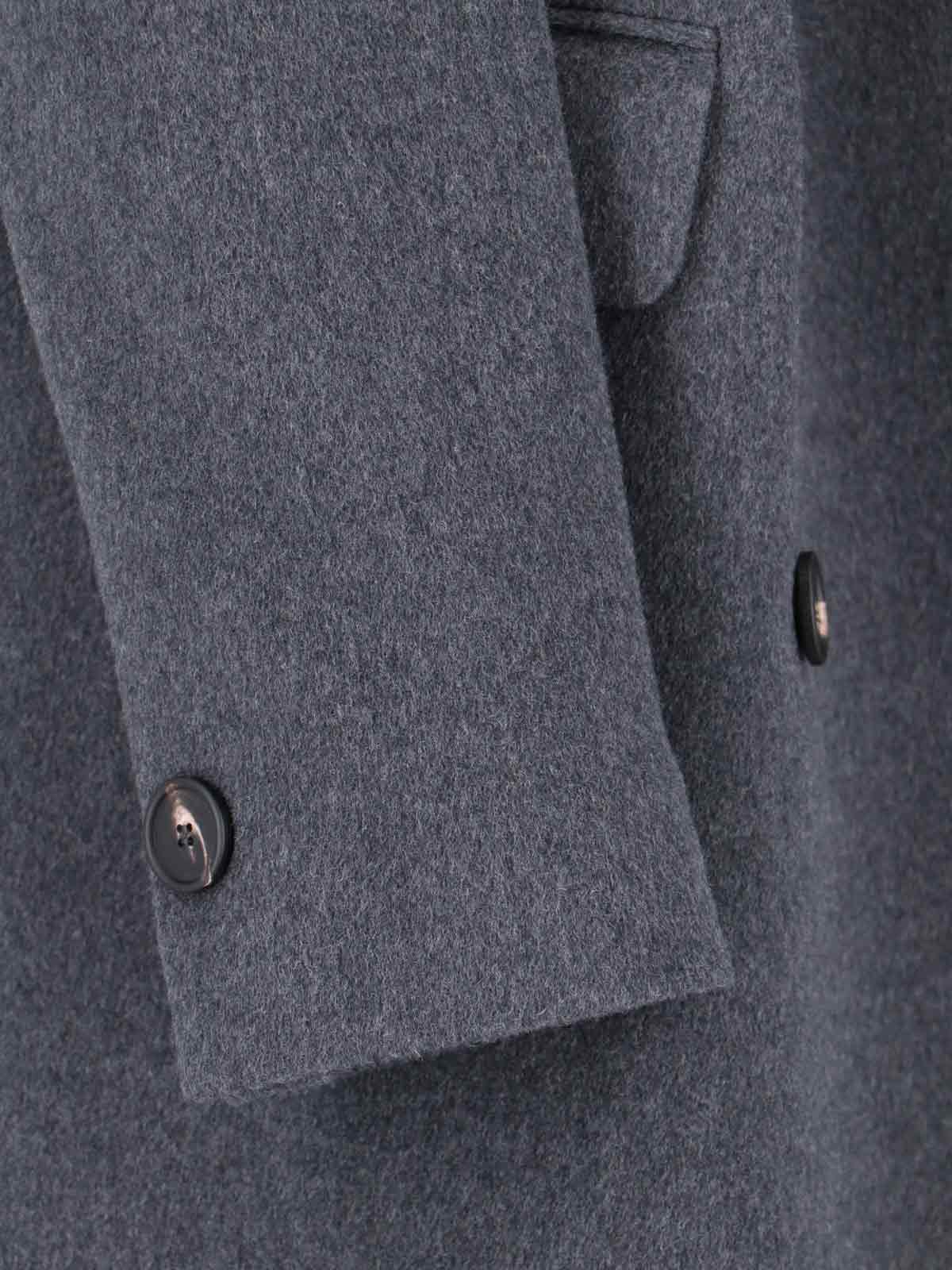 Shop Tagliatore Double Breasted Coat Jole In Gray