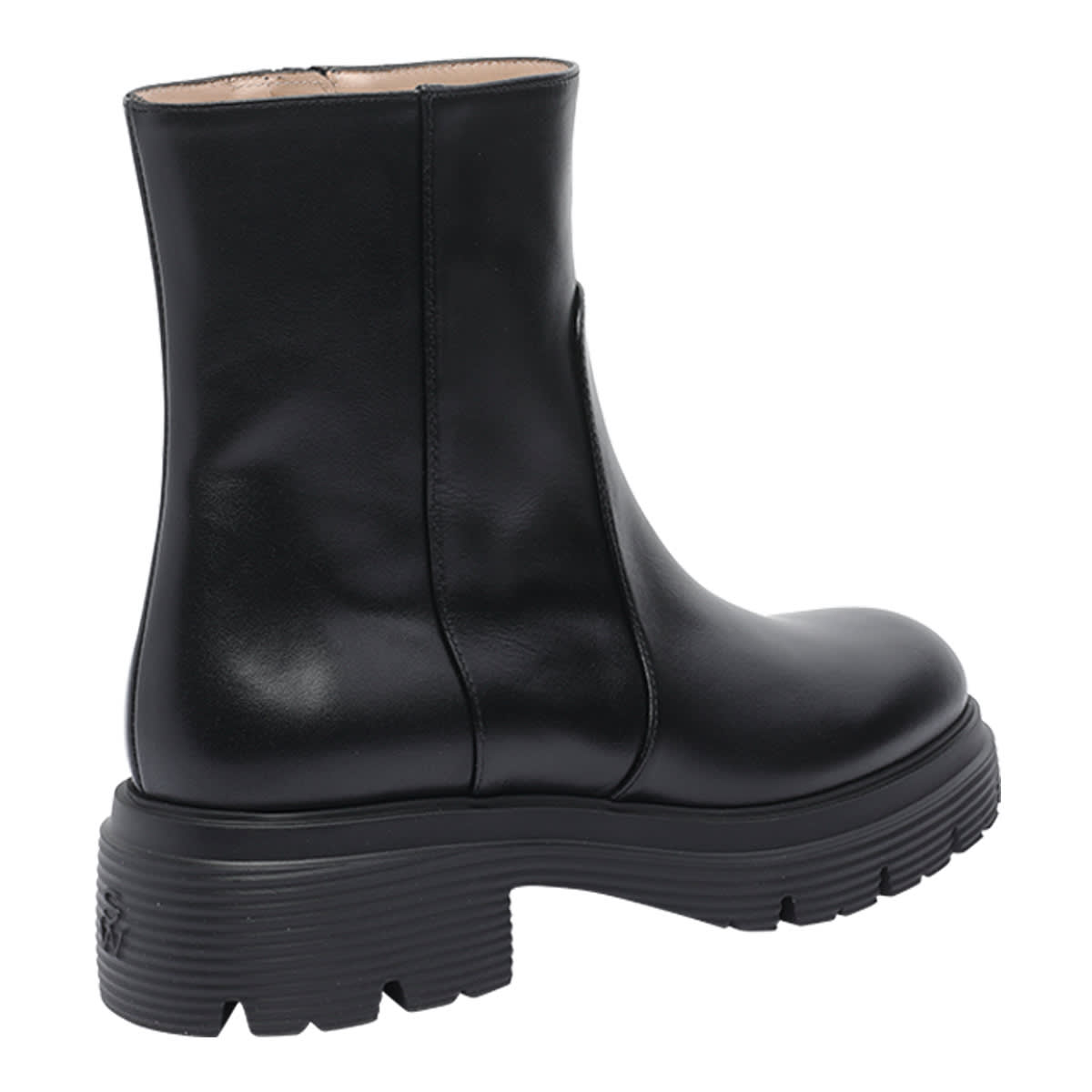 Stuart Weitzman Chunky Heel Leather Ankle Boots With Lug Sole In Multi
