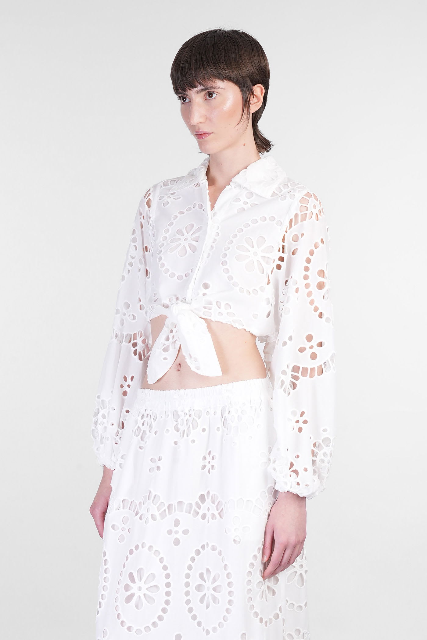 Mc2 Saint Barth Febe Shirt In White Cotton In White