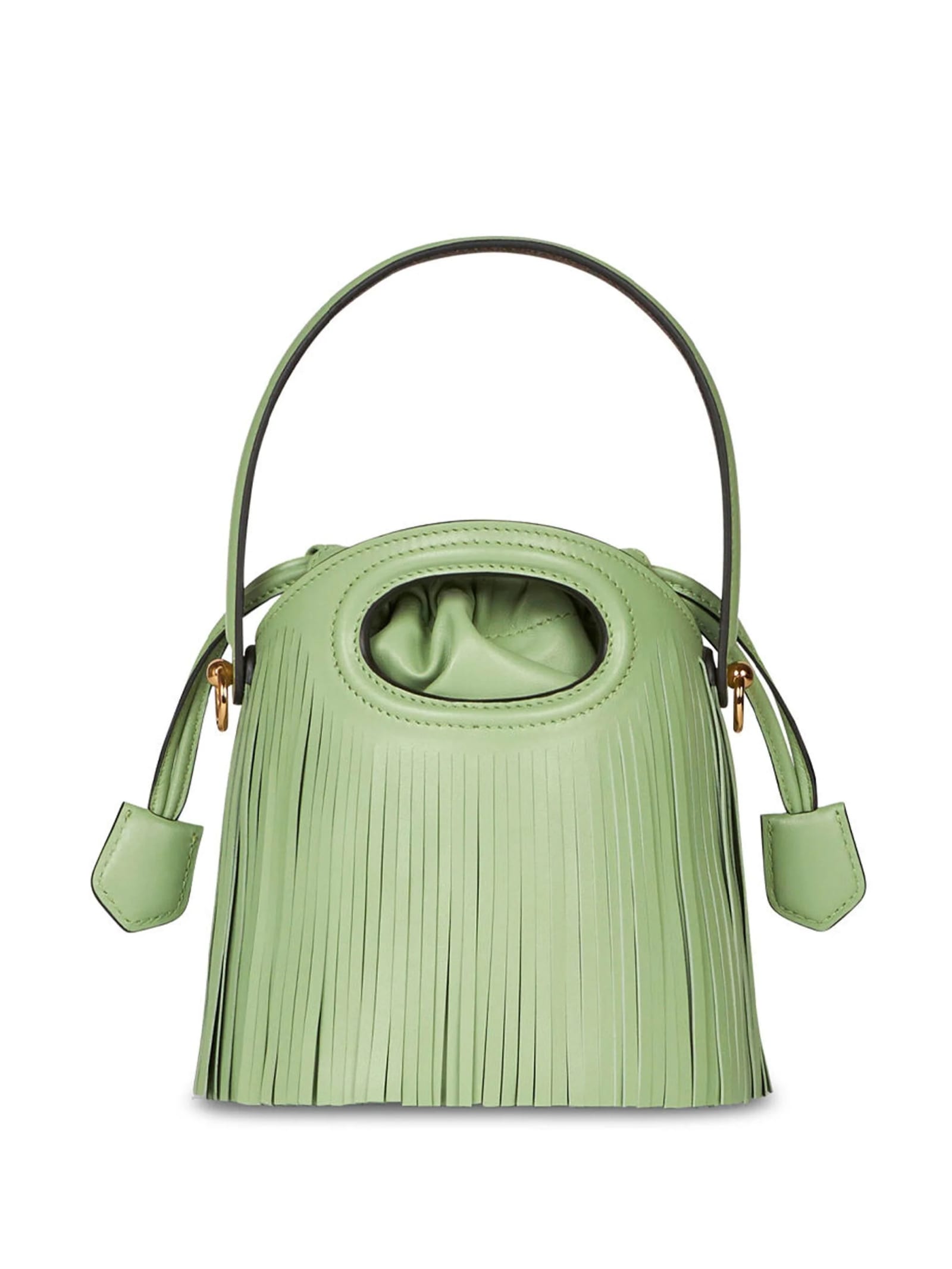 Green Saturno Mini Bag With Fringes