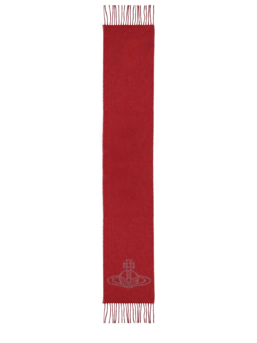 Vivienne Westwood Double Face Scarf In Red
