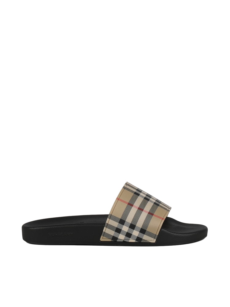 Burberry Sliders With Printed Vintage Check Motif