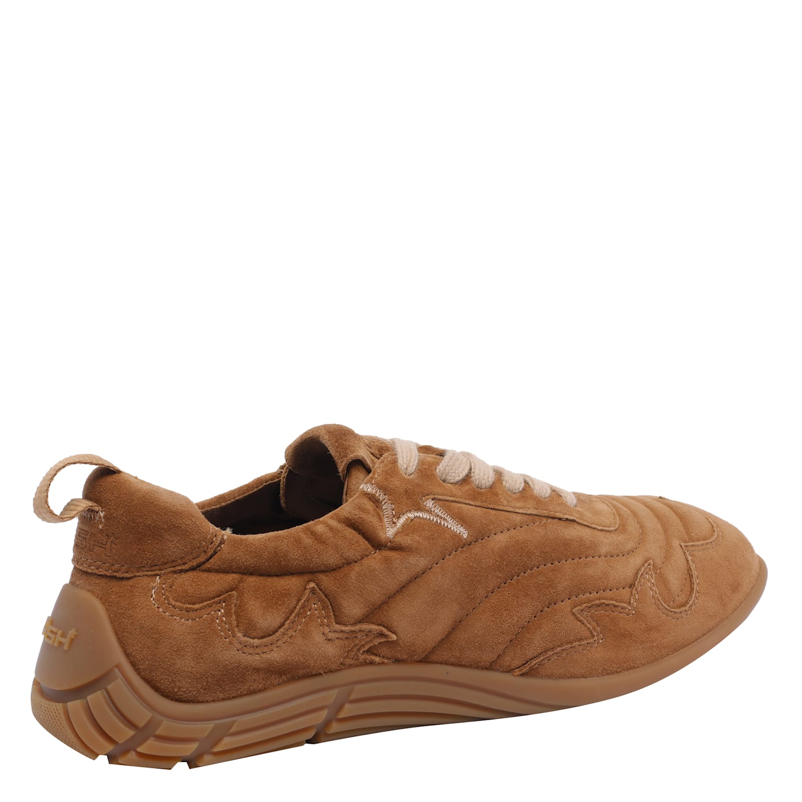 Ash Suede Low Top Sneakers With Round Toe In Neutral