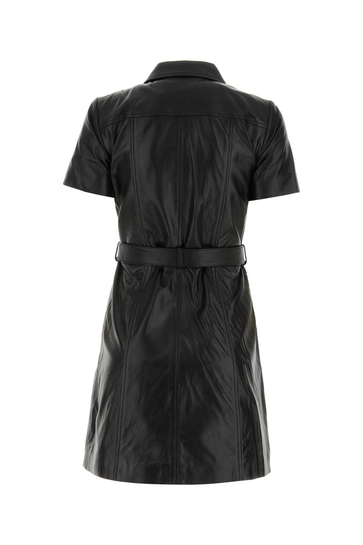Michael Kors Black Leather Mini Dress