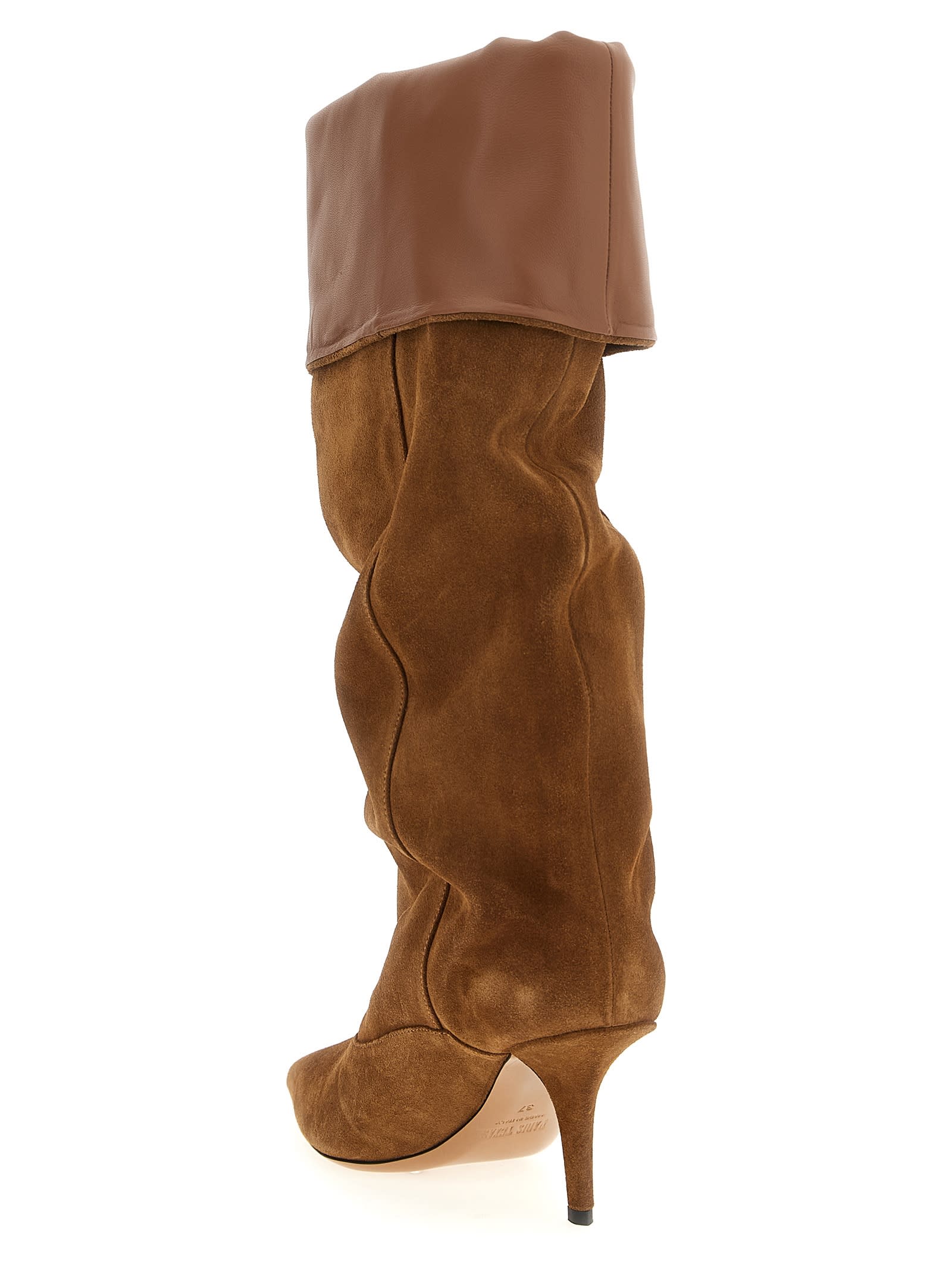 Paris Texas Ines Reverse 75 Suede Cognac Boots In Neutral