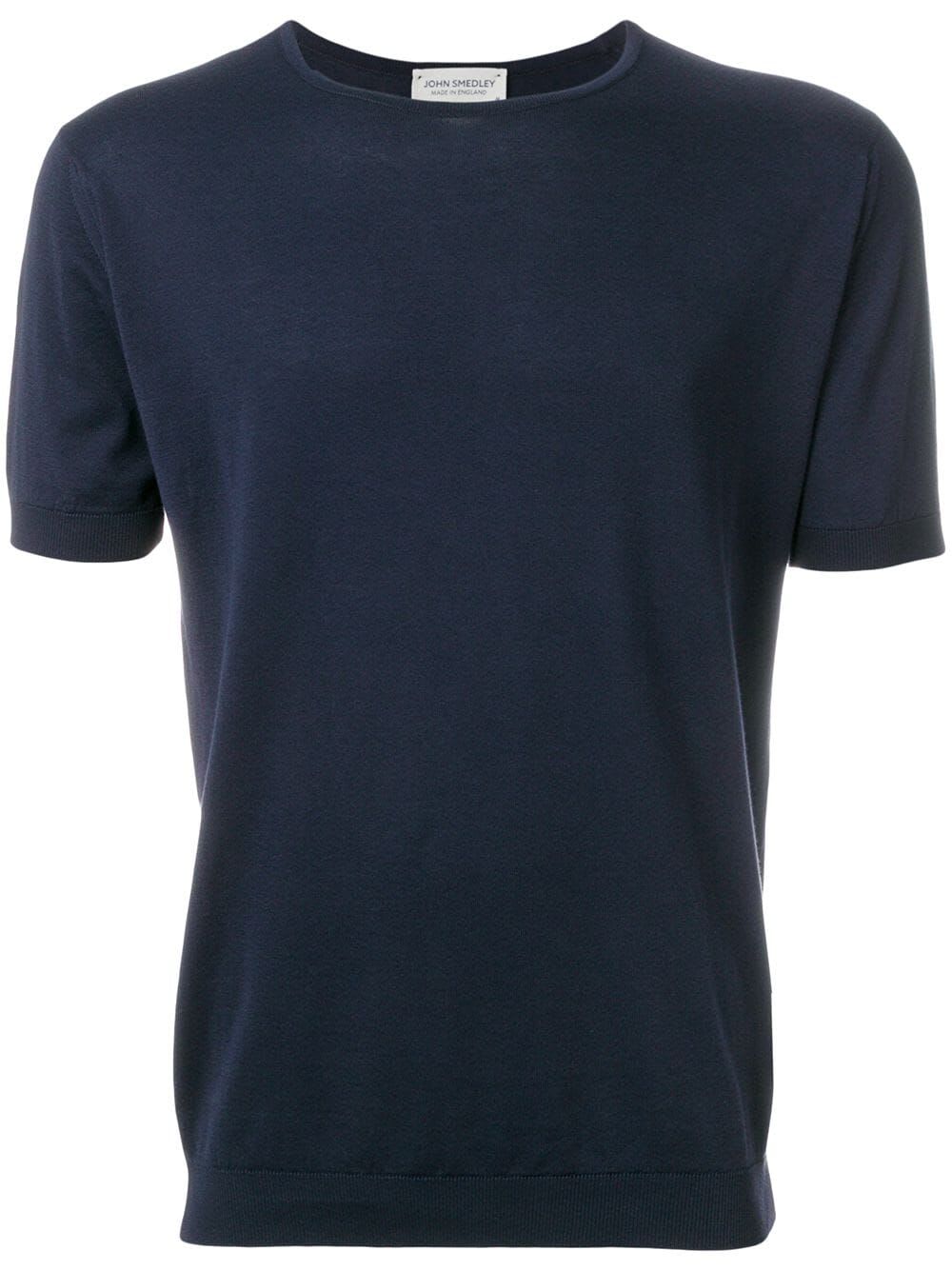 Shop John Smedley Belden Short Sleeves Crew Neck T-shirt In Navy