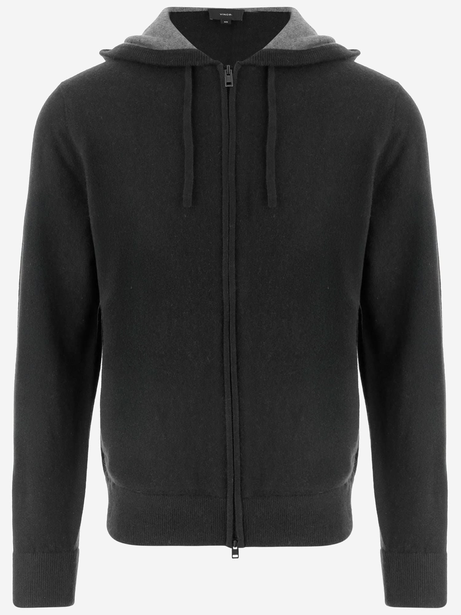Vince Cashmere Zip-up Sweatshirt In Black