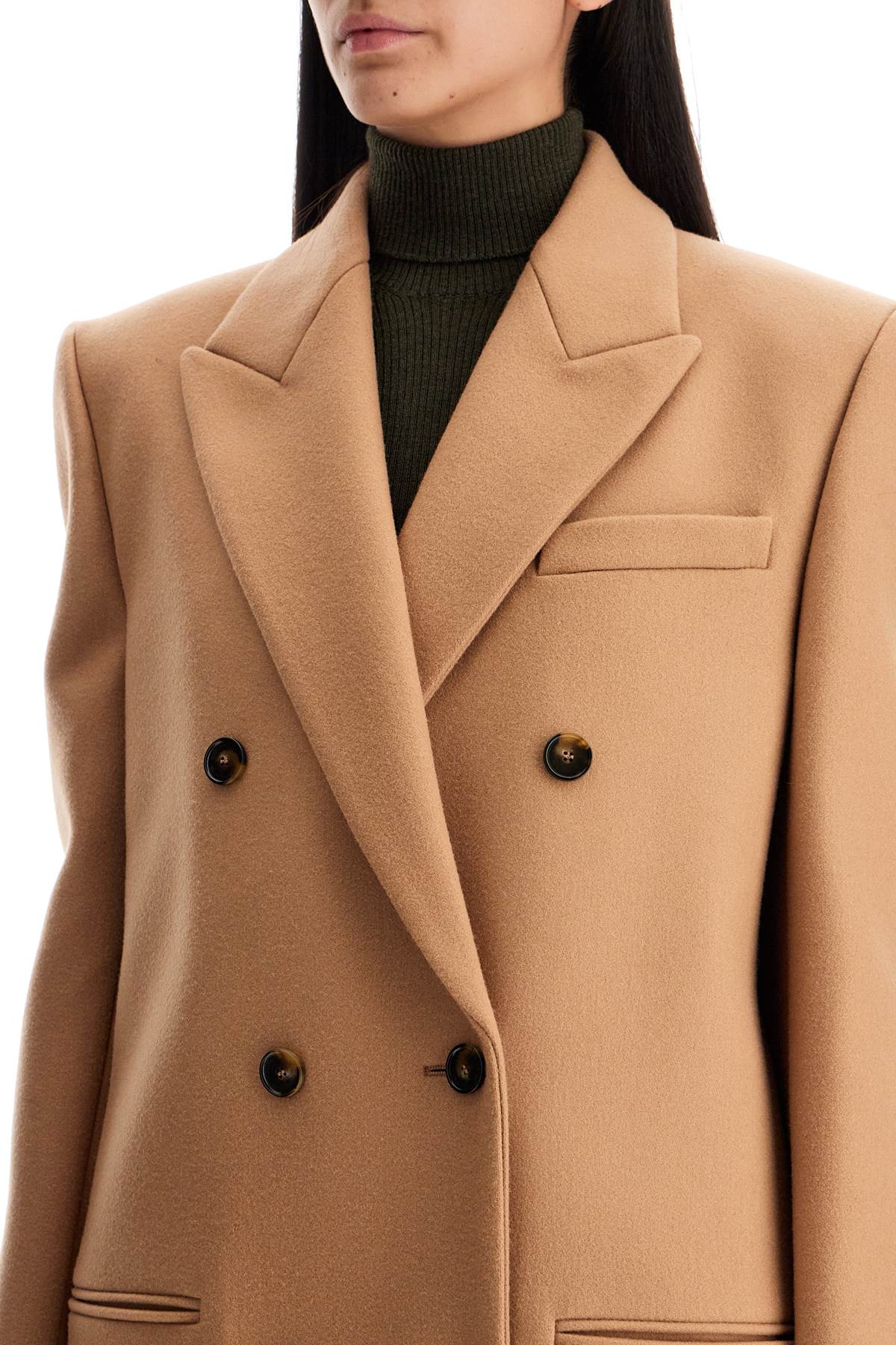 Shop Stella Mccartney Long Double-breasted Coat In New Camel (beige)