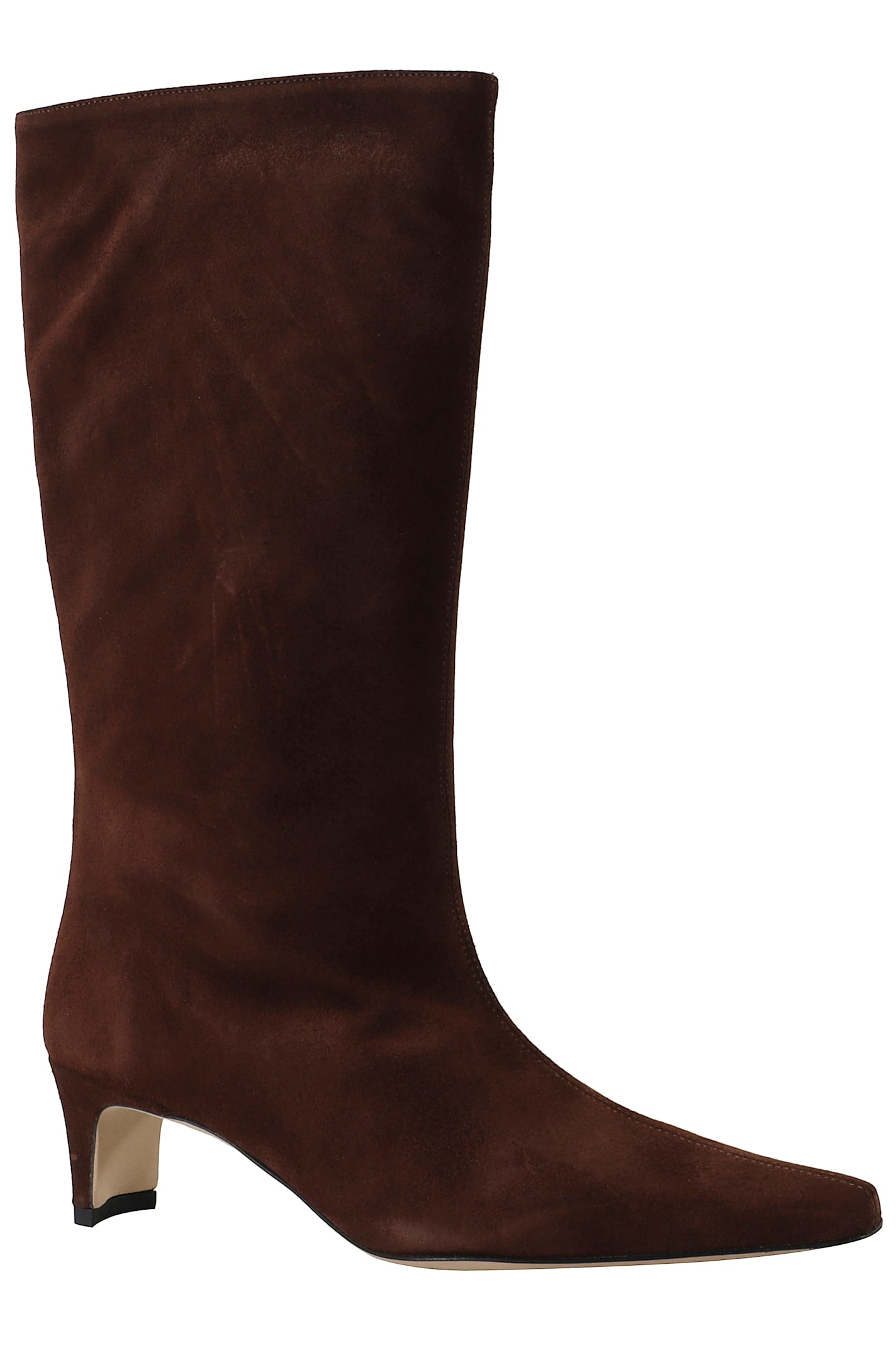 Staud 55mm Leather Pointed-toe Boots In Brown
