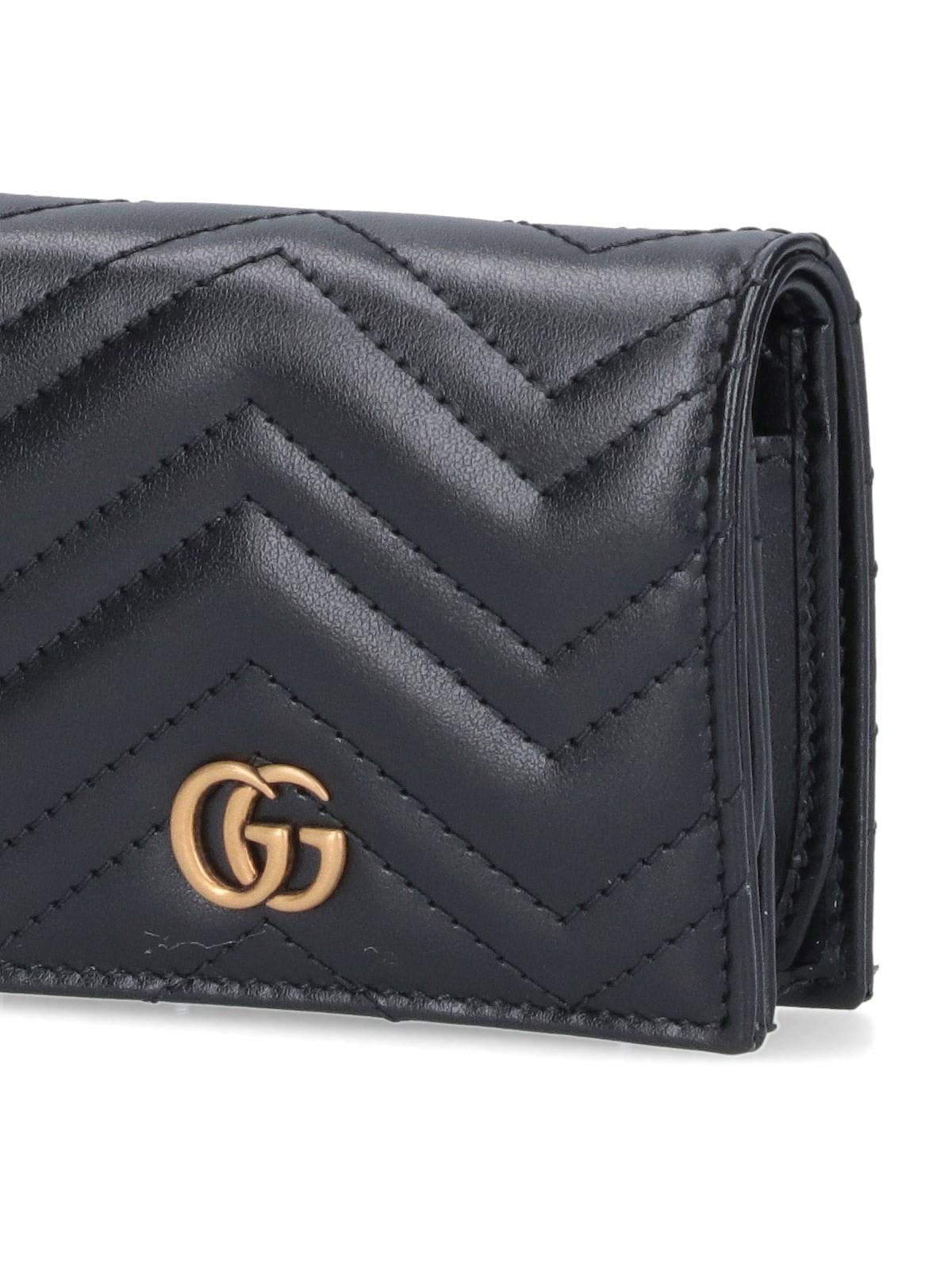 Shop Gucci Gg Marmont Small Wallet In Black