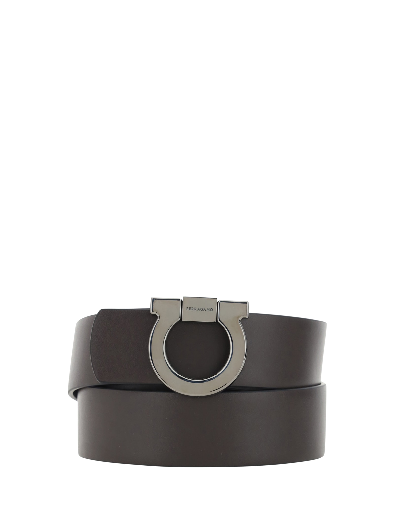 Shop Ferragamo Belt In Brown-black