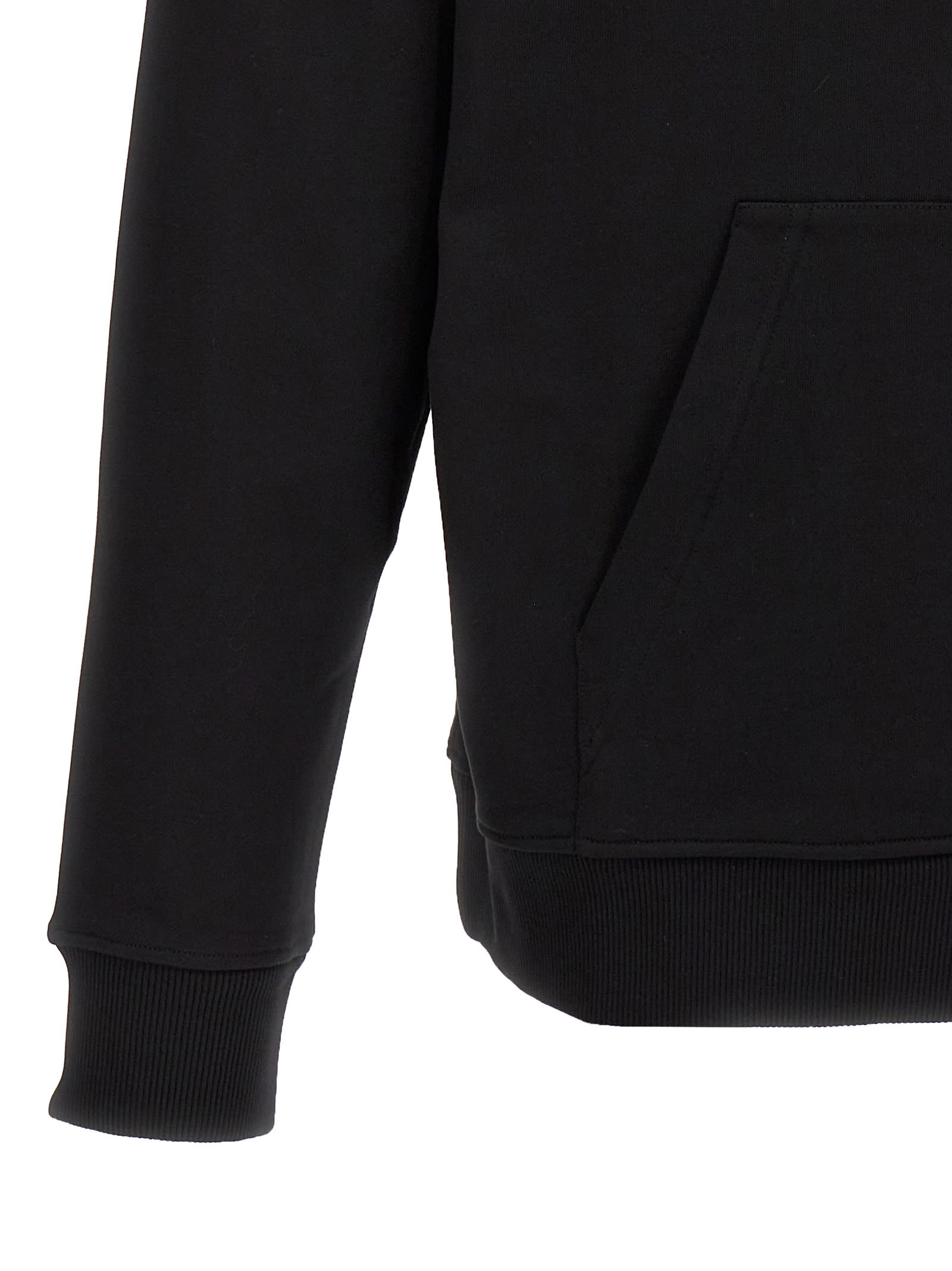 Balmain Signature Hooded Sweatshirt In Eab Noir/blanc