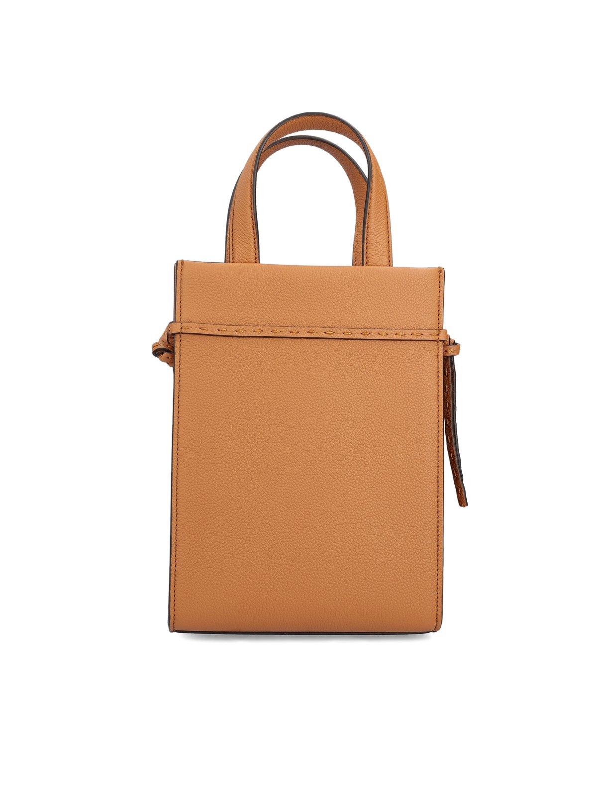 Shop Fendi Go To Shopper Mini Bag In Marrone