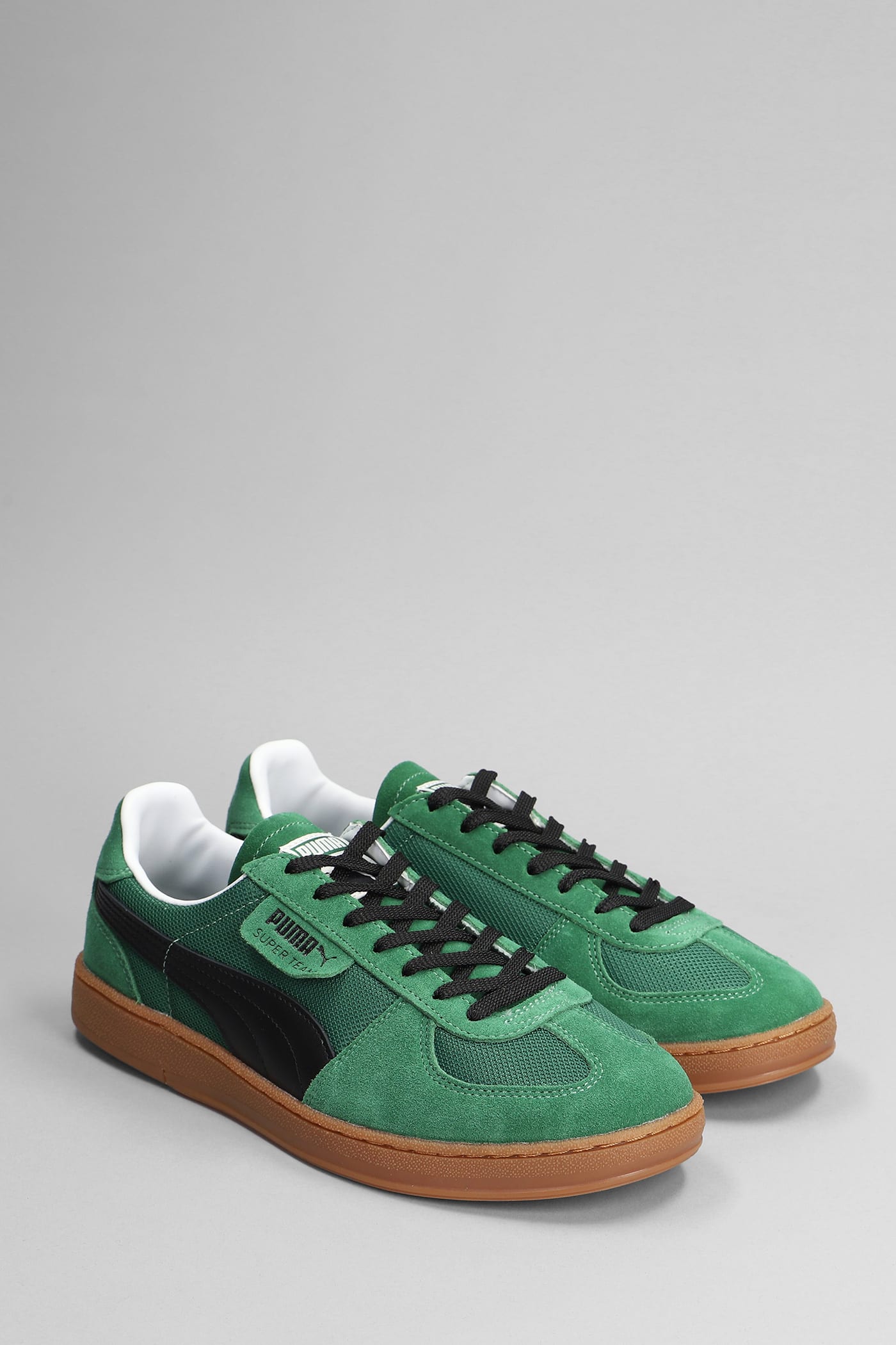 Shop Puma Super Team Og Sneakers In Green Suede And Fabric