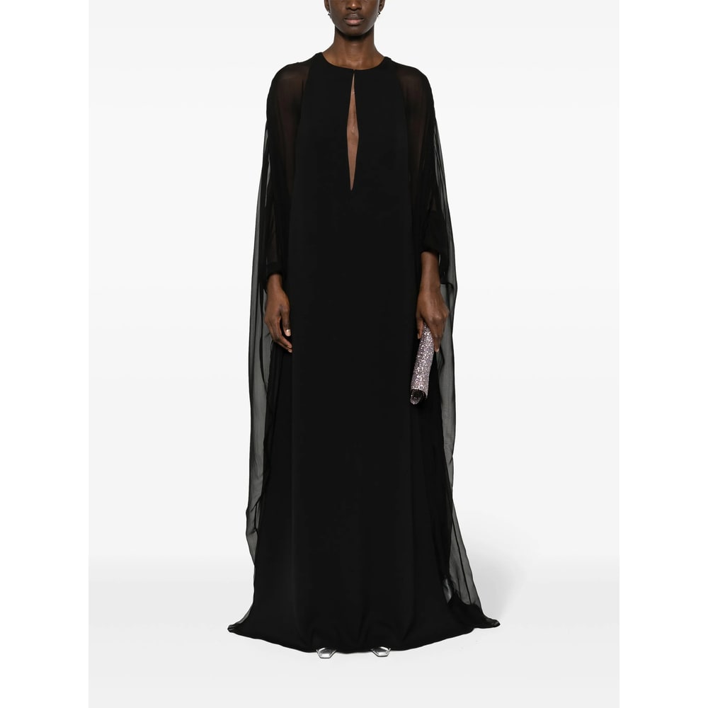 Tom Ford Semi-sheer-panelled Maxi Dress In Black
